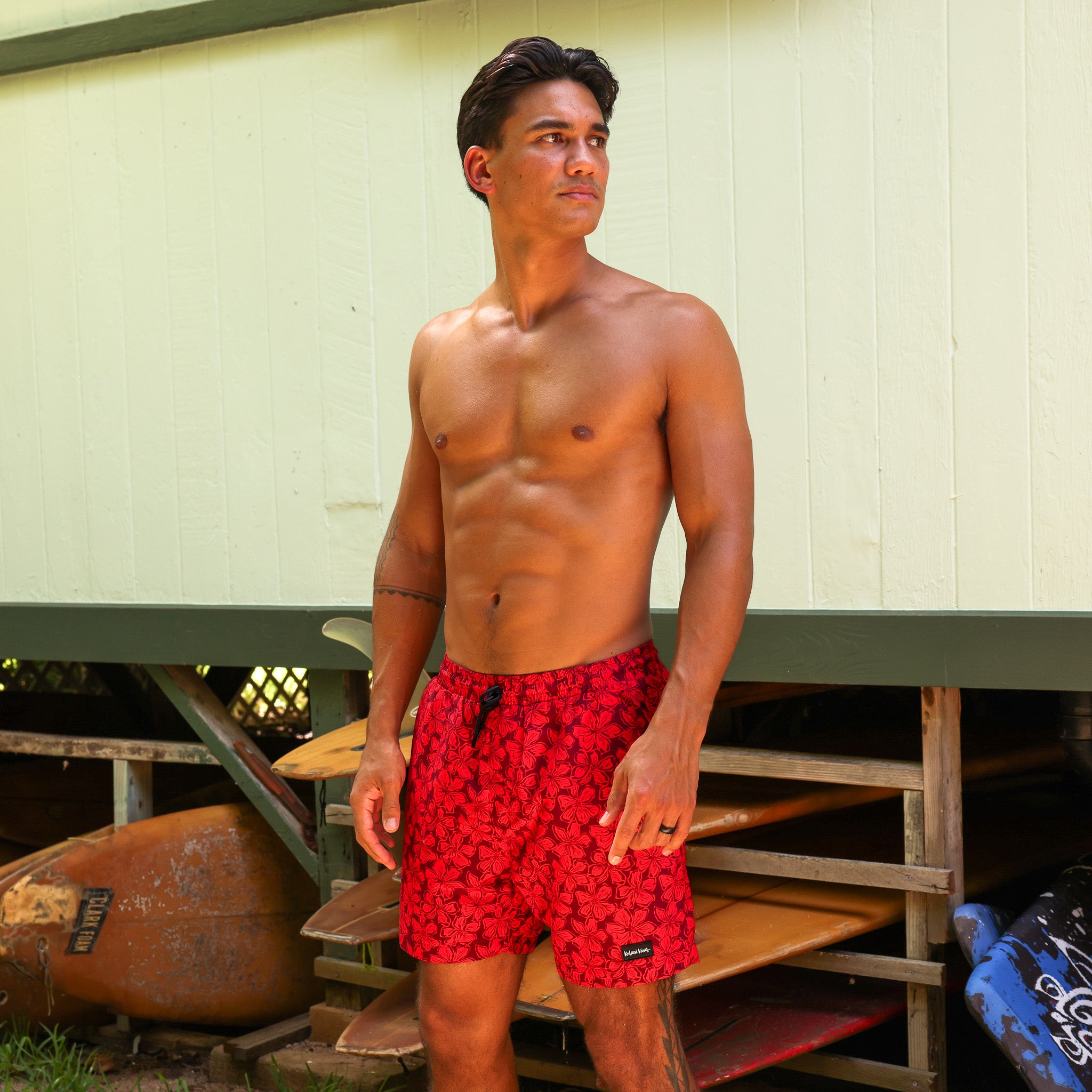 Alternative view of Men's Swim Trunks - Sassy Sangria