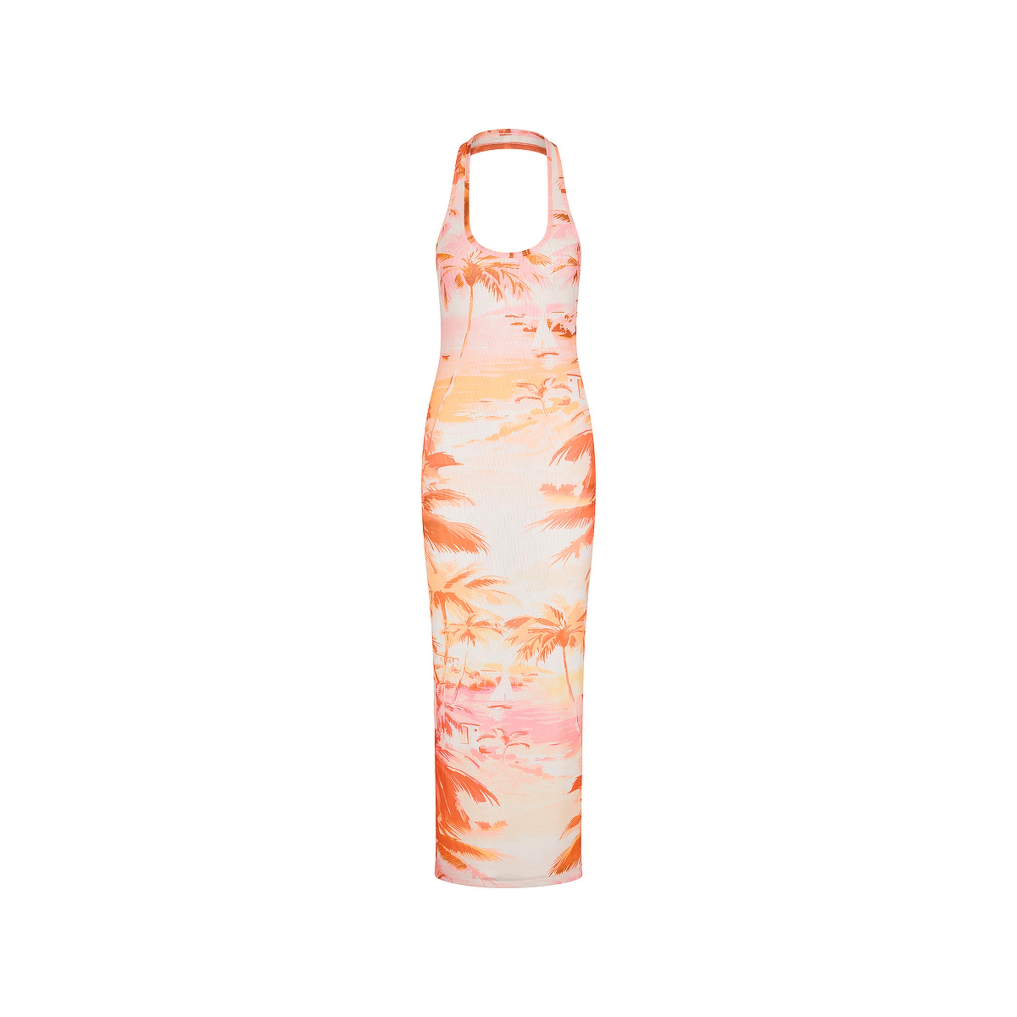 Halter Mesh Maxi Dress - Wild Skies