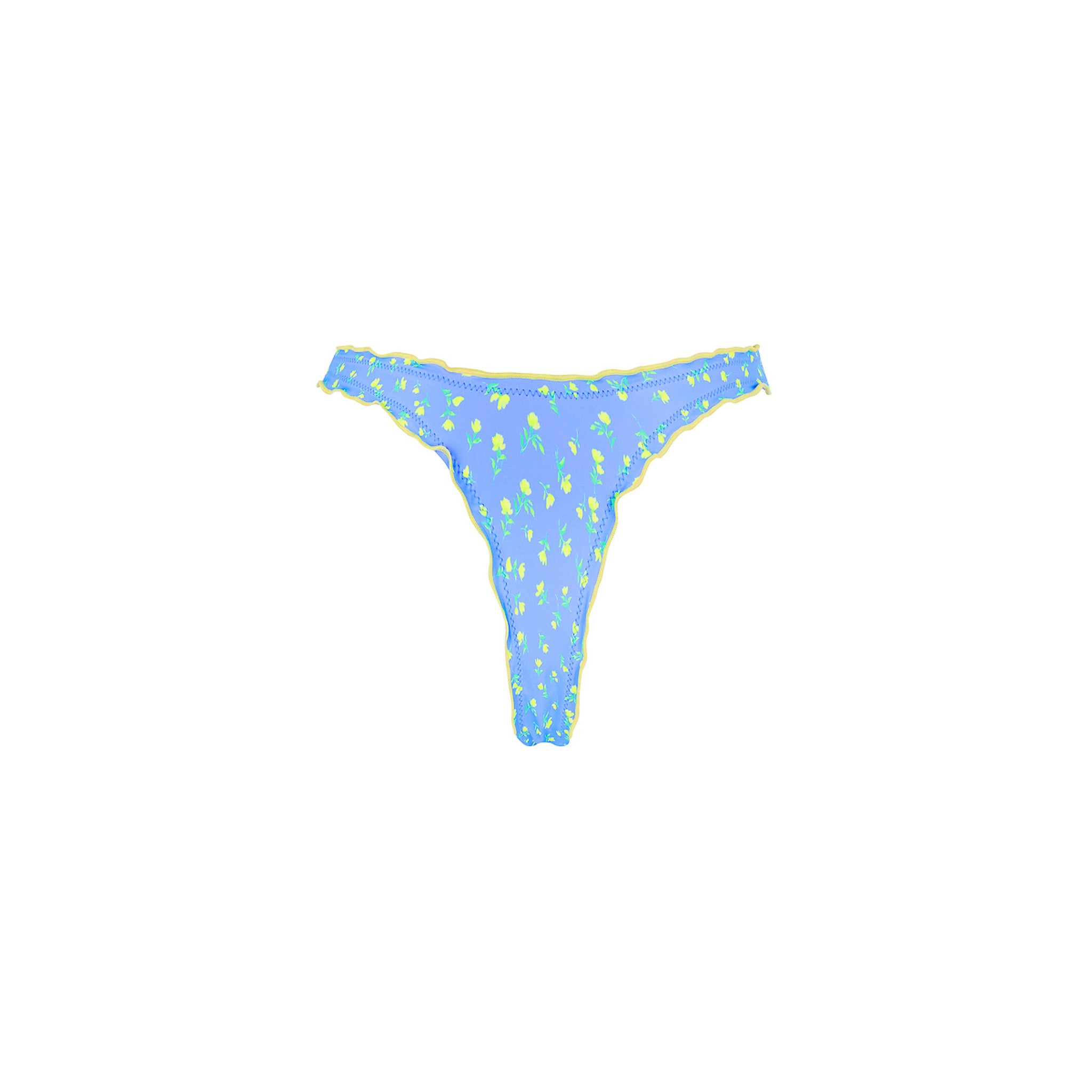 Lettuce Edge Thong Bikini Bottom - Lemon Bloom - Image 10