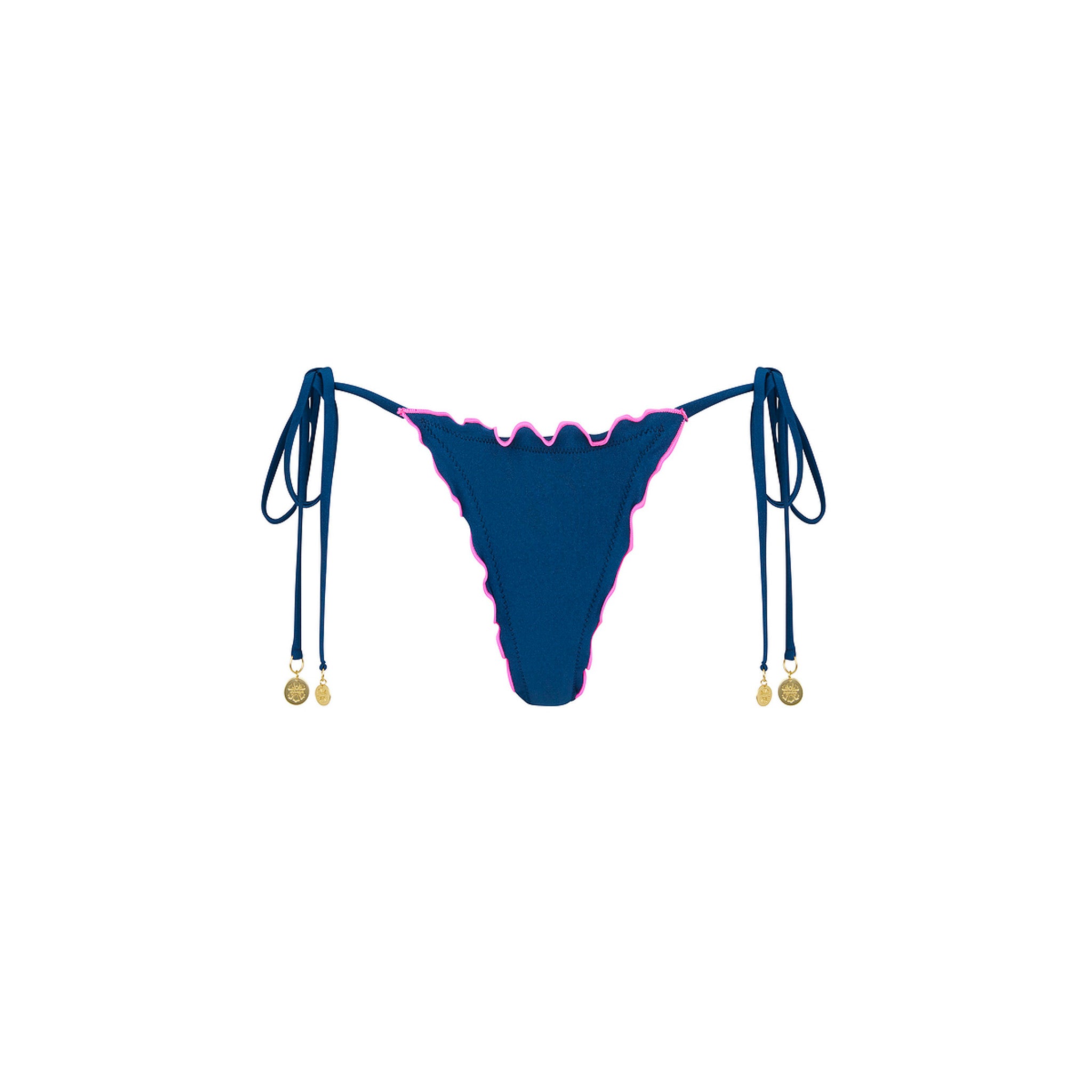 Lettuce Edge Thong Tie Bikini Bottom - Mystic Moon