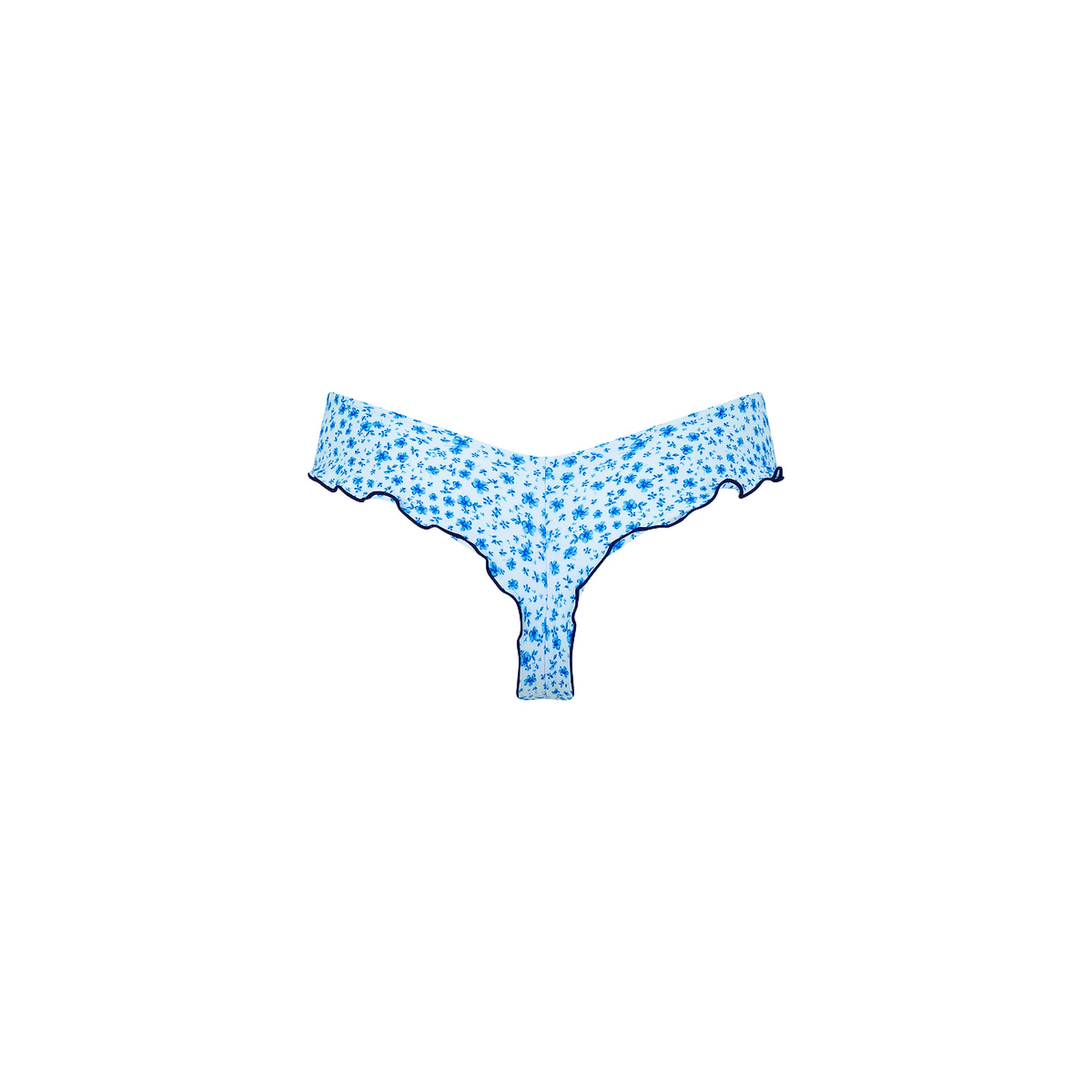 Lettuce Frill Thong Bikini Bottom - Dream Flower - Image 8