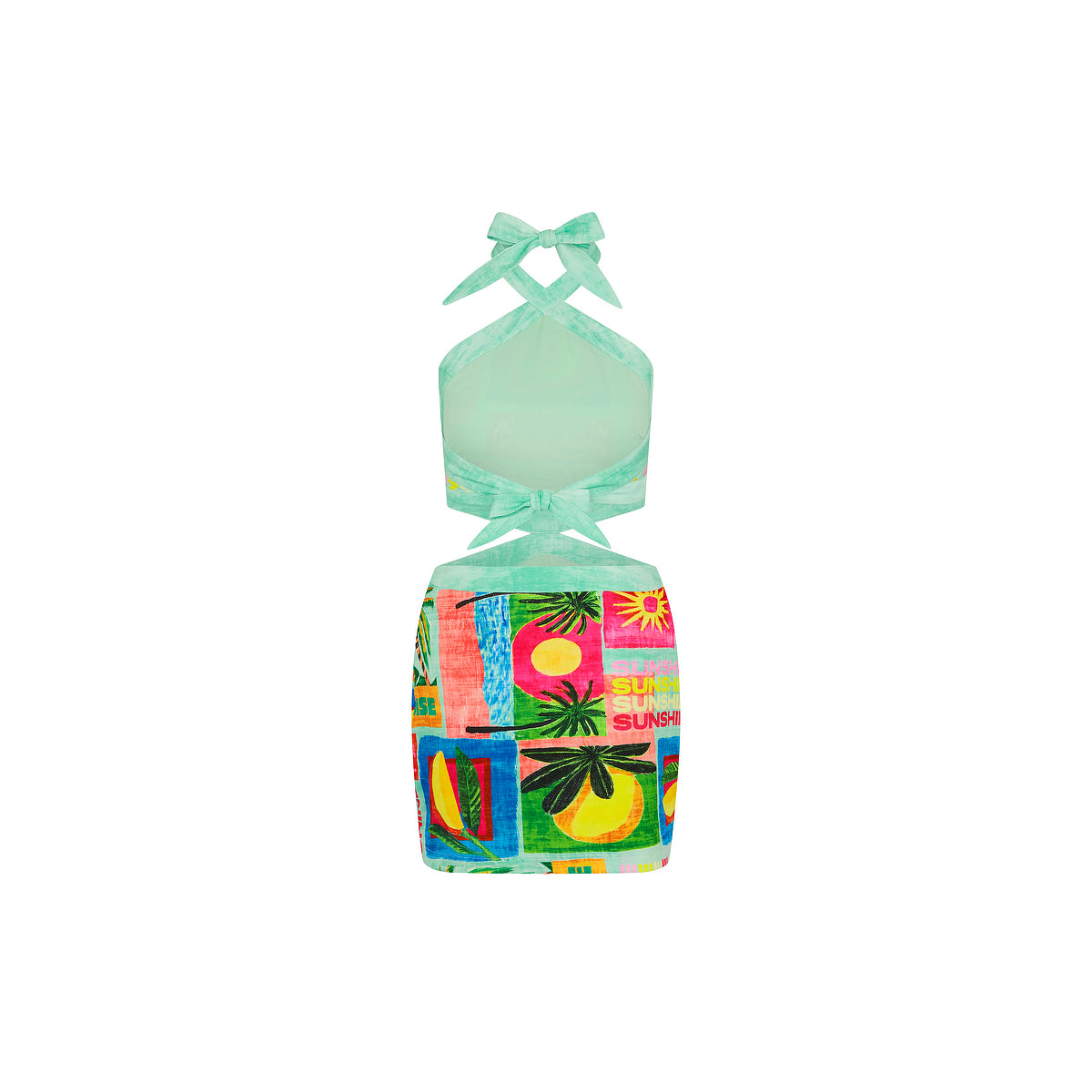 Cut Out Halter Neck Mini Dress - Ocean Honey - Image 6