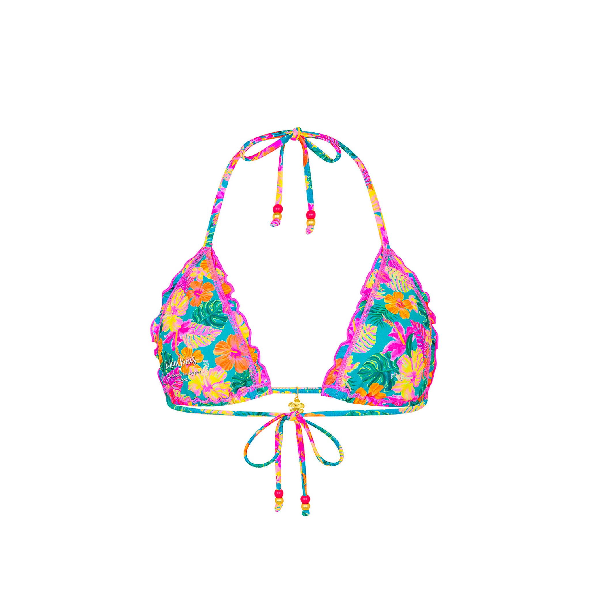 Lettuce Edge Bralette Bikini Top - Paradise Pop - Image 10