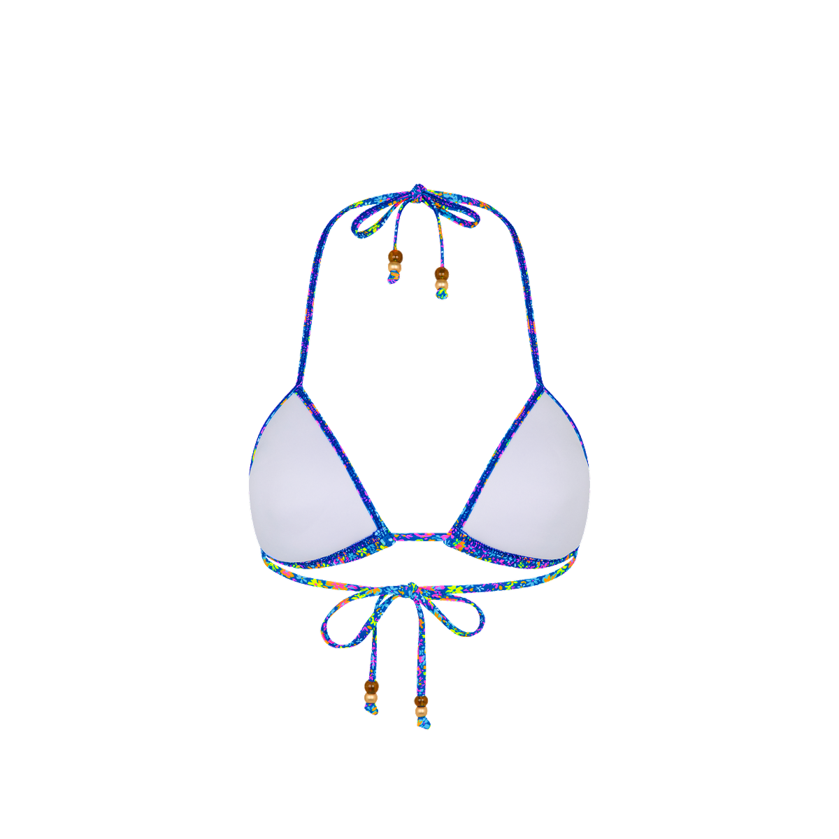 Padded Bind Triangle Bikini Top - Electric Bloom - Image 9