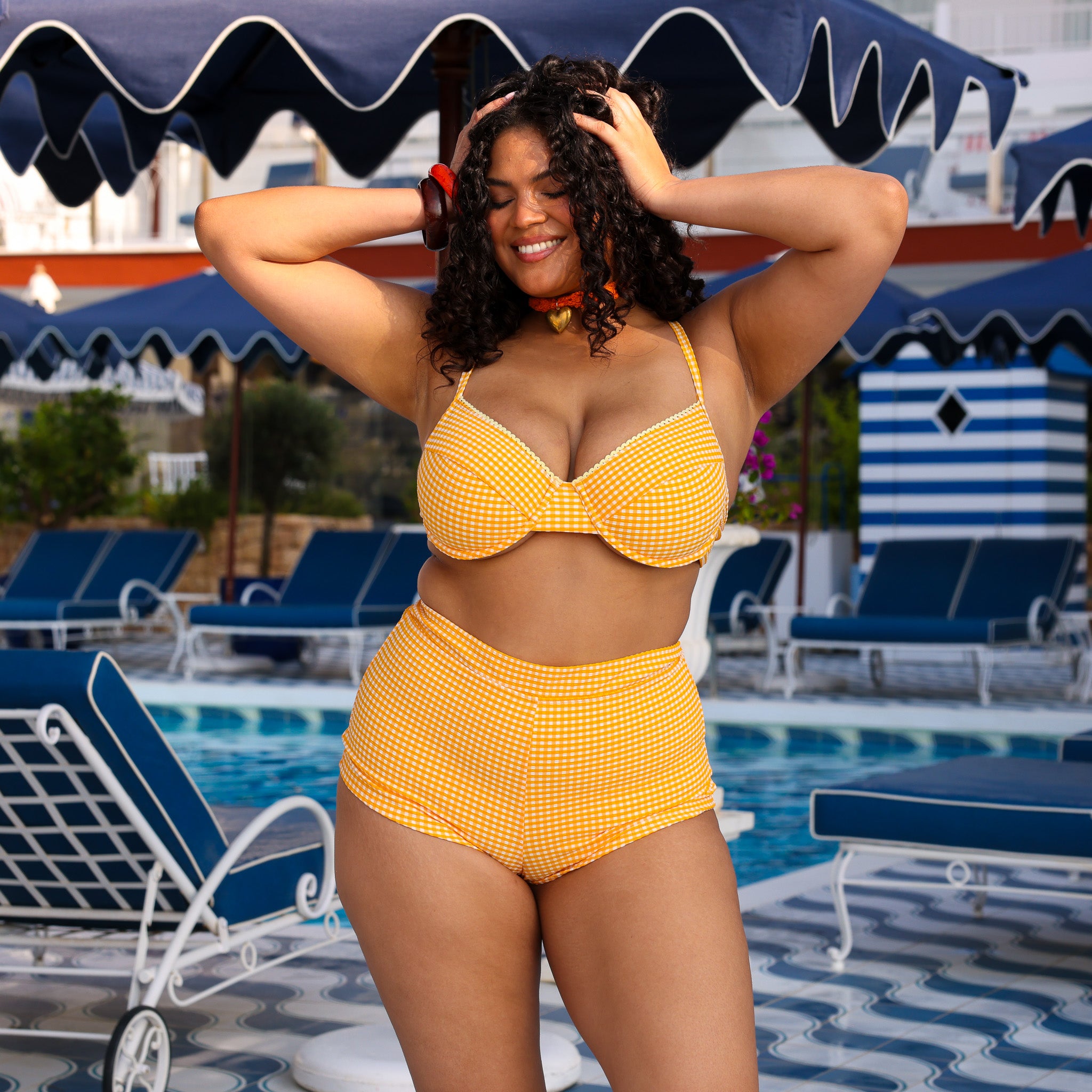 Alternative view of Decorative Ditzy Underwire Bikini Top - Orange Cream