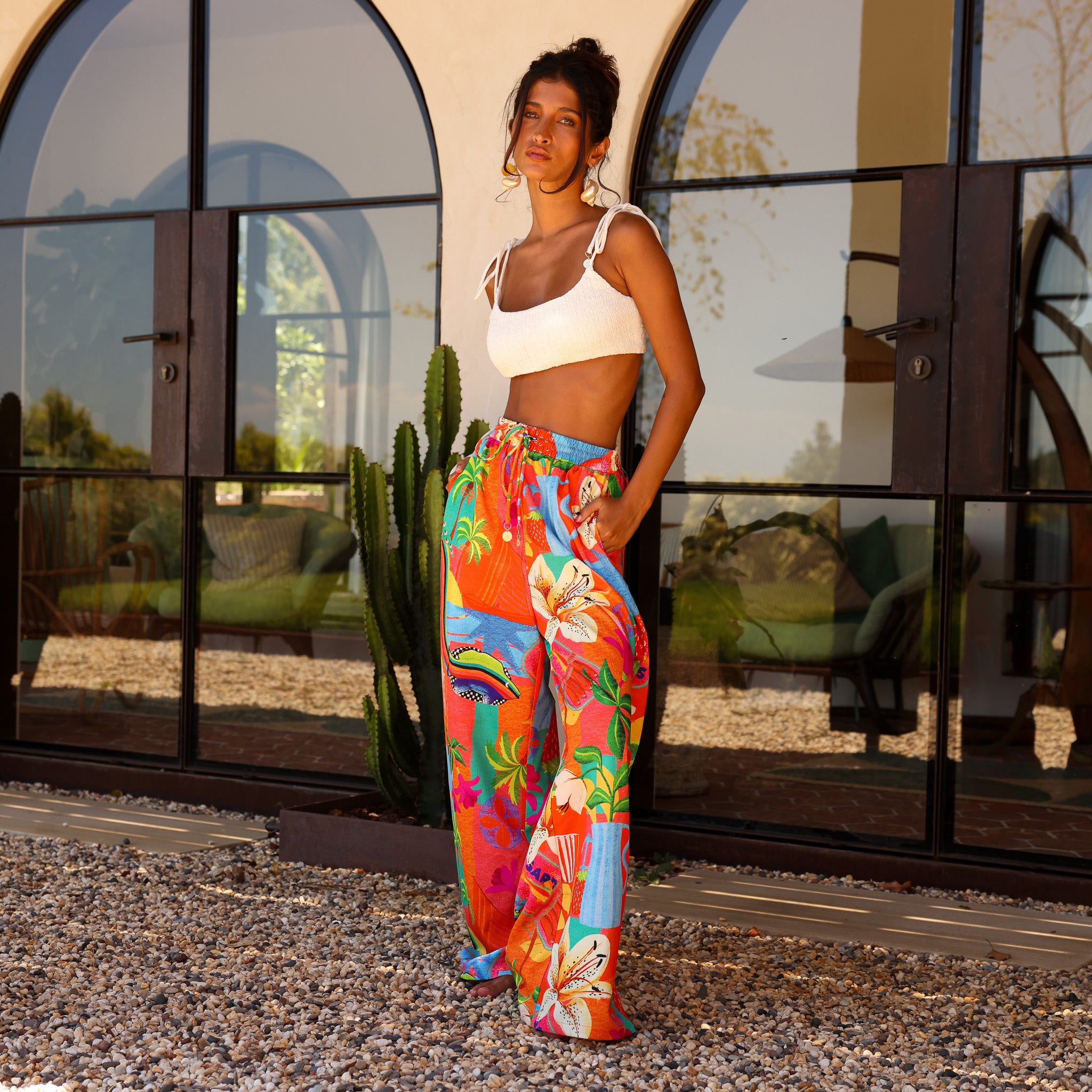 Alternative view of Drawstring Summer Pants - Havana Haven