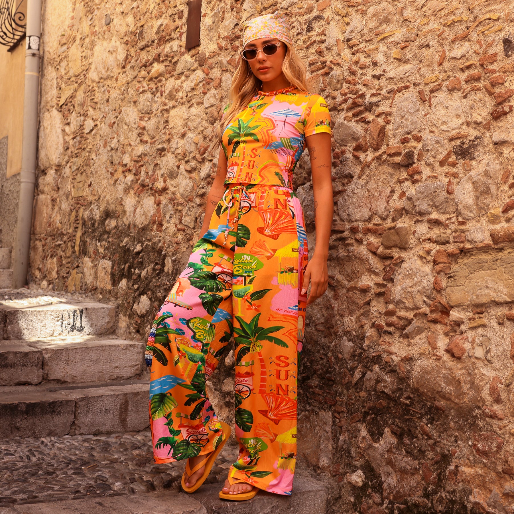Drawstring Summer Pants - Sunlit Spritz - Image 8