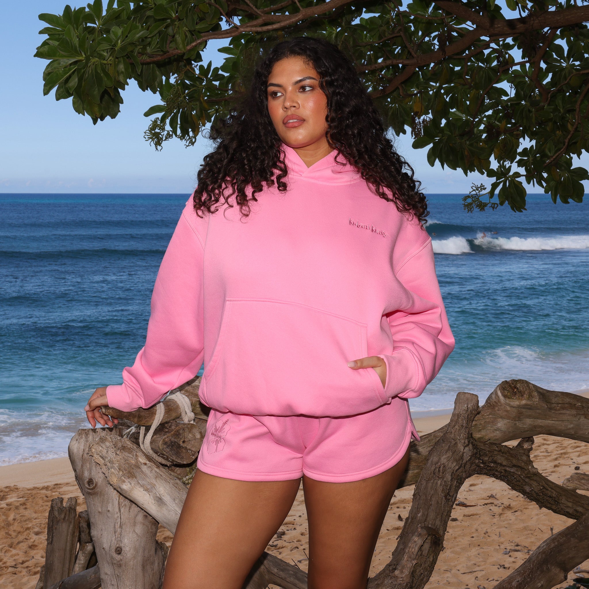 Embroidered Hoodie - Powder Puff - Image 6