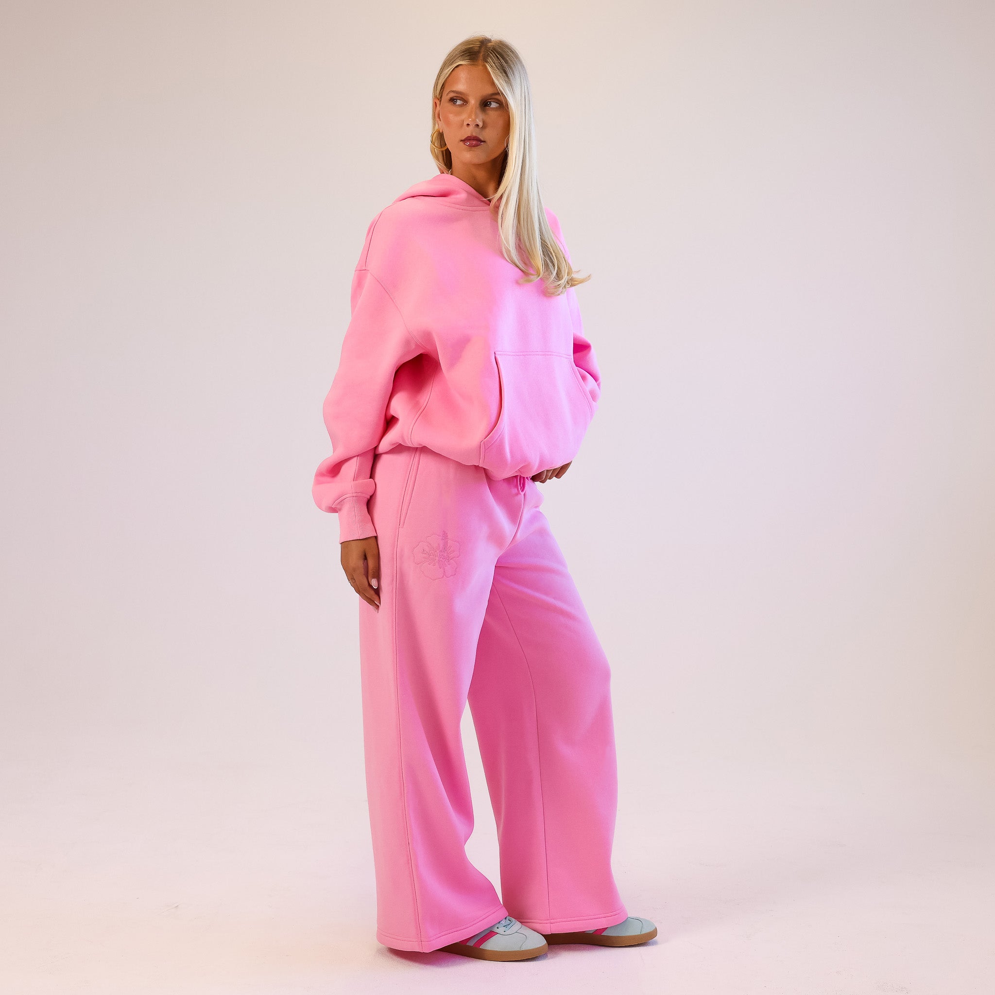 Embroidered Track Pants - Powder Puff - Image 6