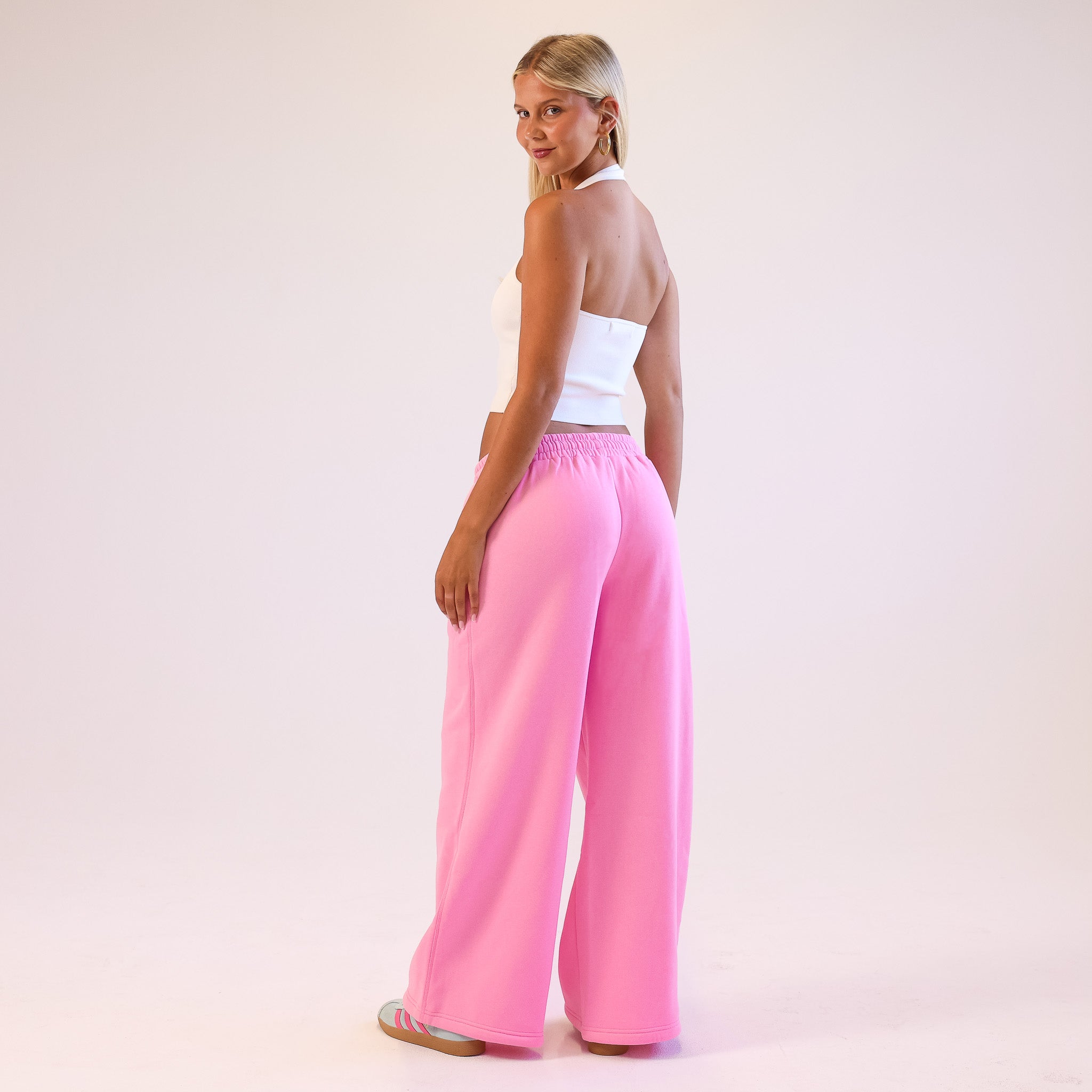 Embroidered Track Pants - Powder Puff - Image 9