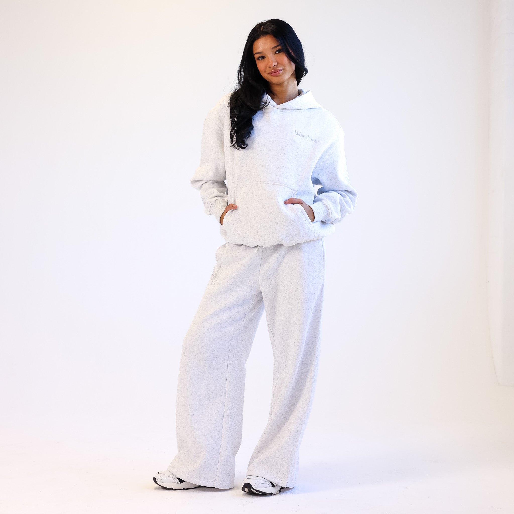 Embroidered Hoodie - Silver Stone - Image 5
