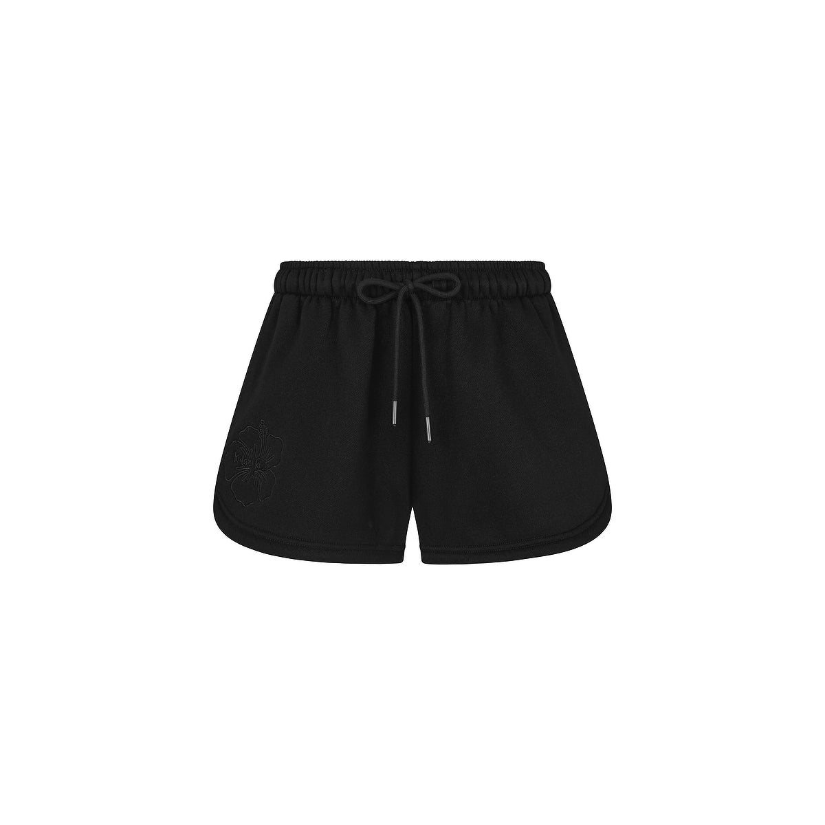 Embroidered Track Shorts - Twilight Black