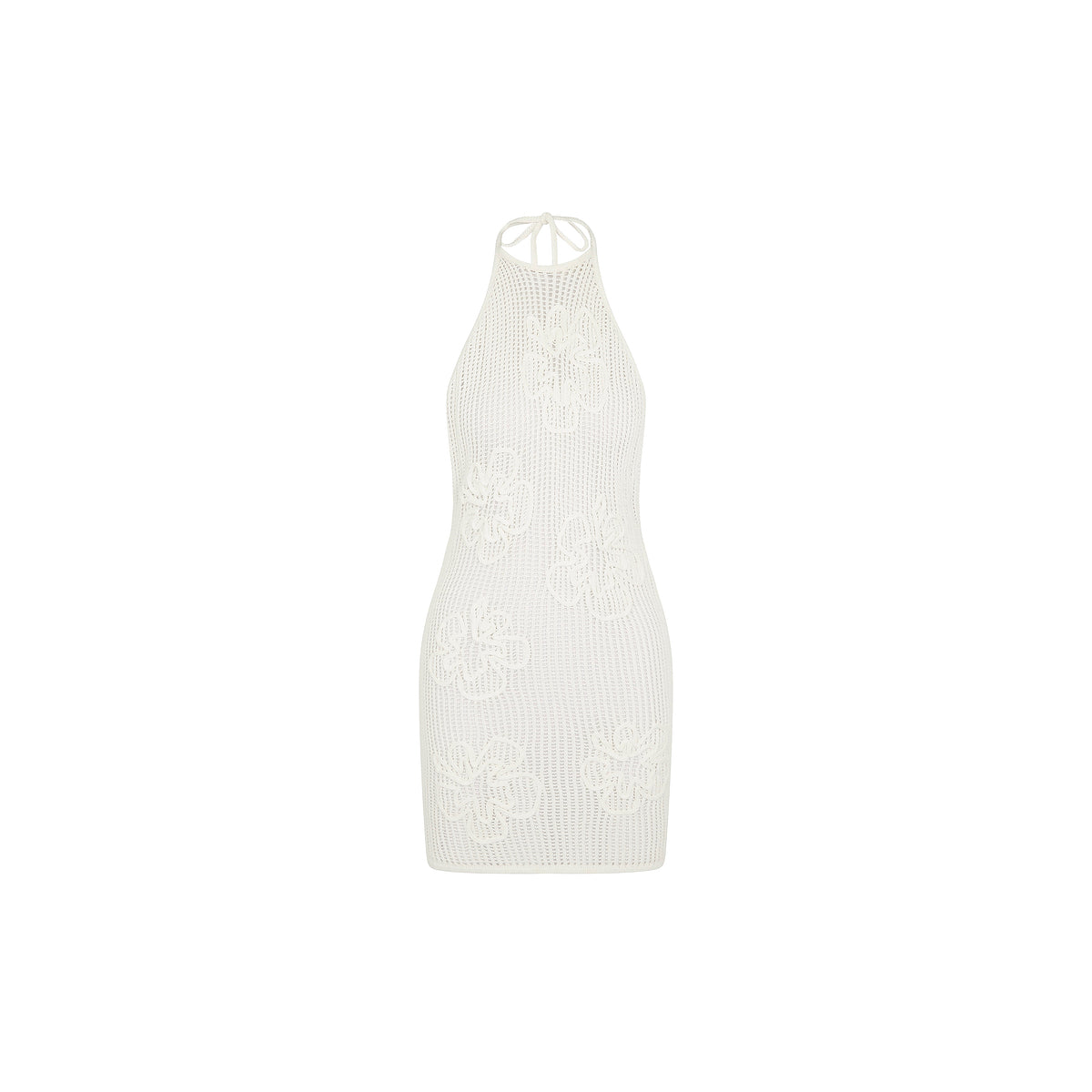 Summer Knit Mini Dress - Whipped White