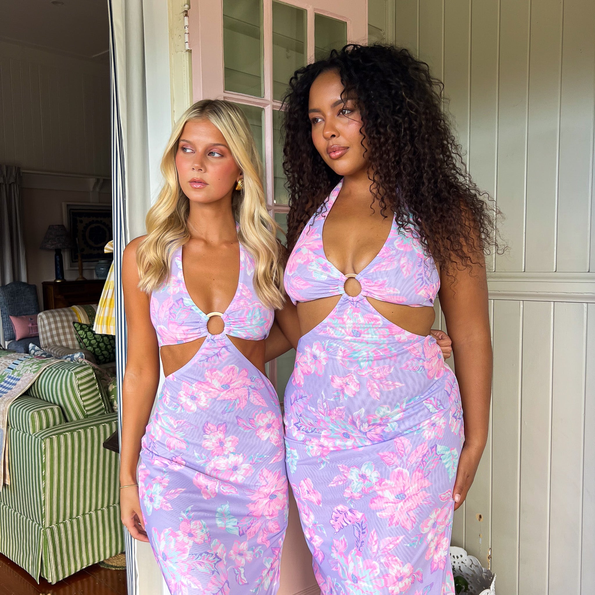 Alternative view of Halter Cut Out Maxi Dress - Lilac Love