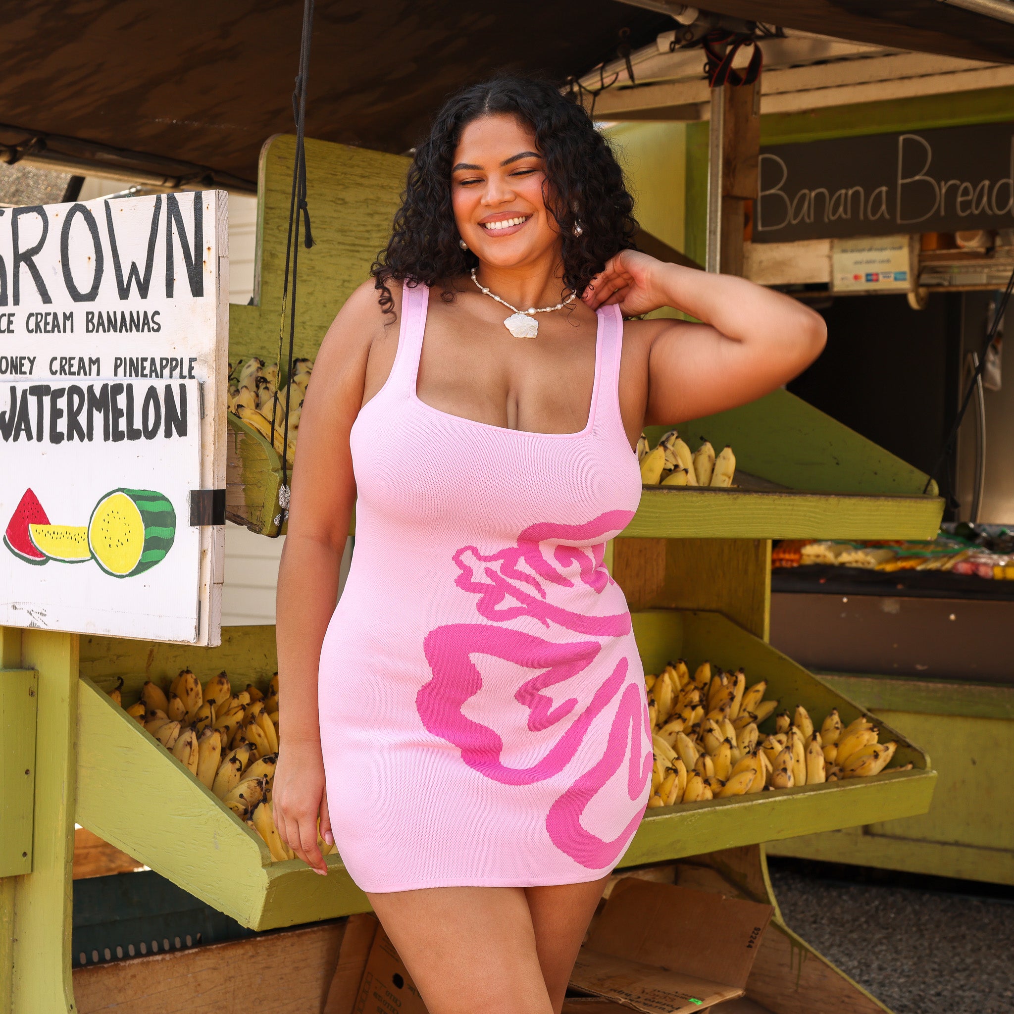 Alternative view of Knit Mini Dress - Island Bloom