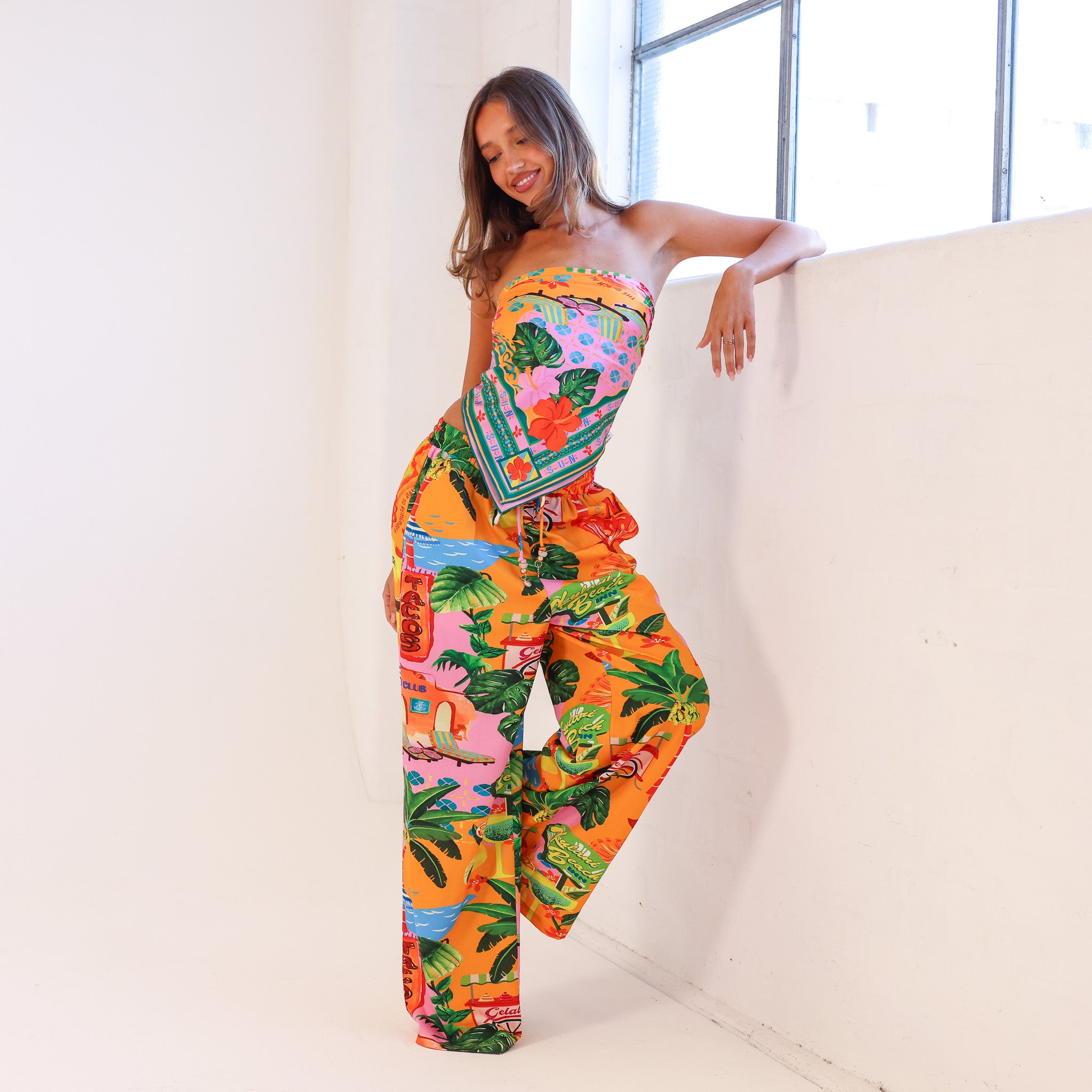 Drawstring Summer Pants - Sunlit Spritz - Image 4