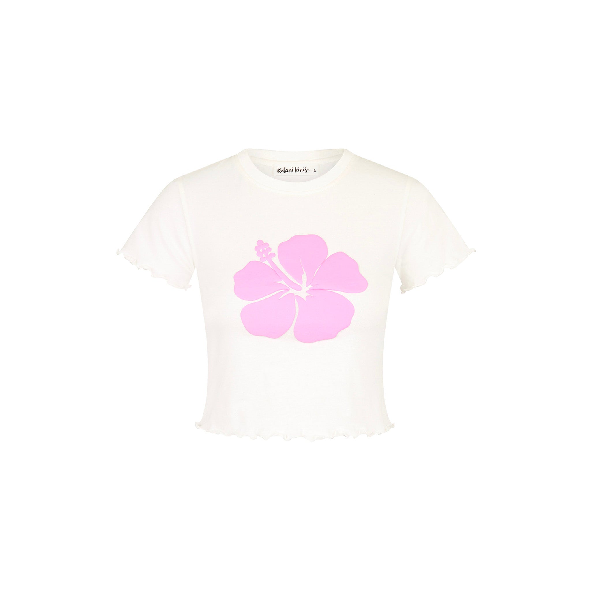 Lettuce Cropped Mini Tee - Whipped White