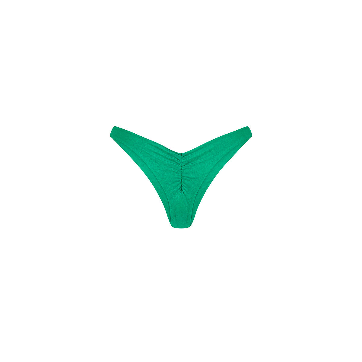 Gathered Deep V Thong Bikini Bottom - Island Lush - Image 9