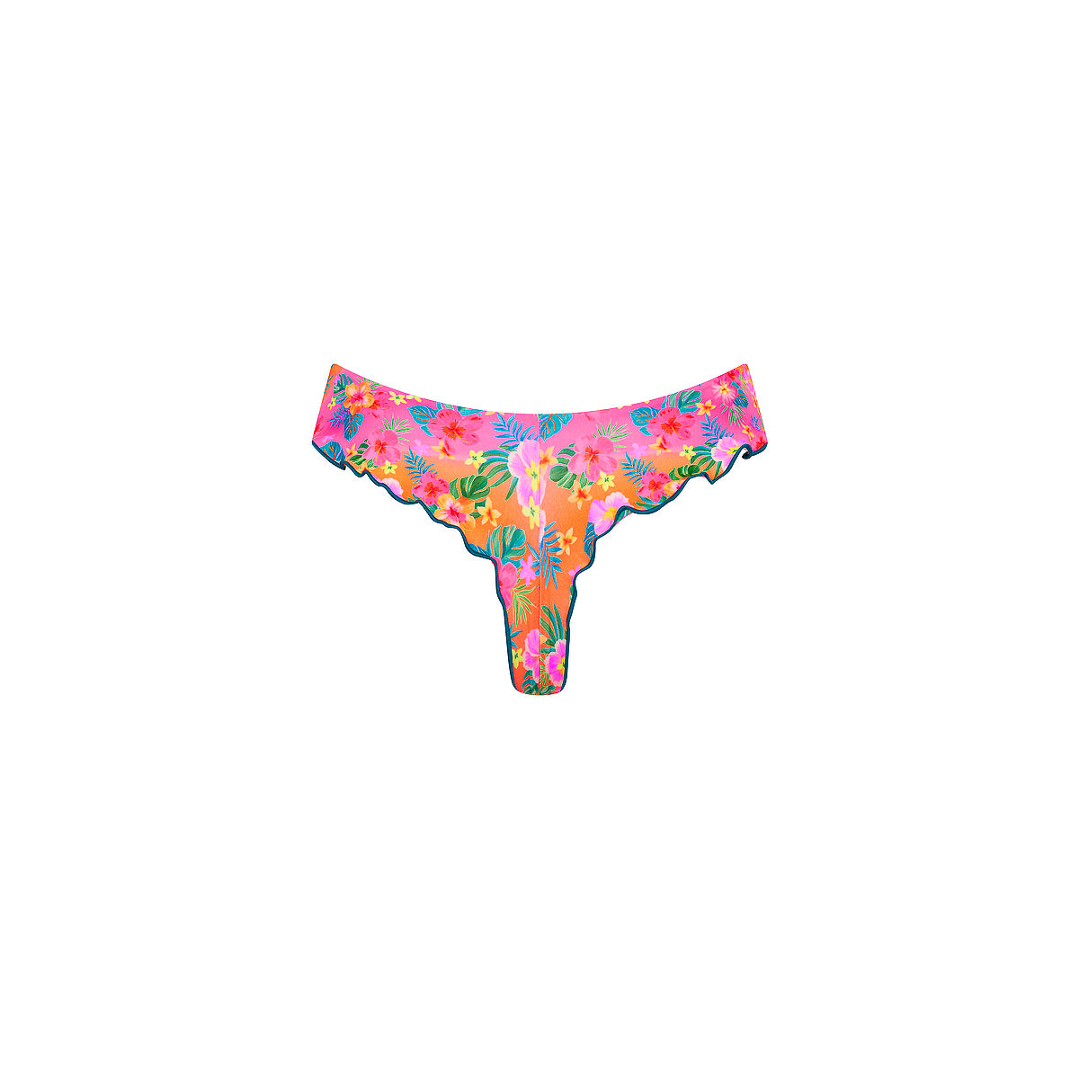 Lettuce Frill Thong Bikini Bottom - Summer Glow - Image 10