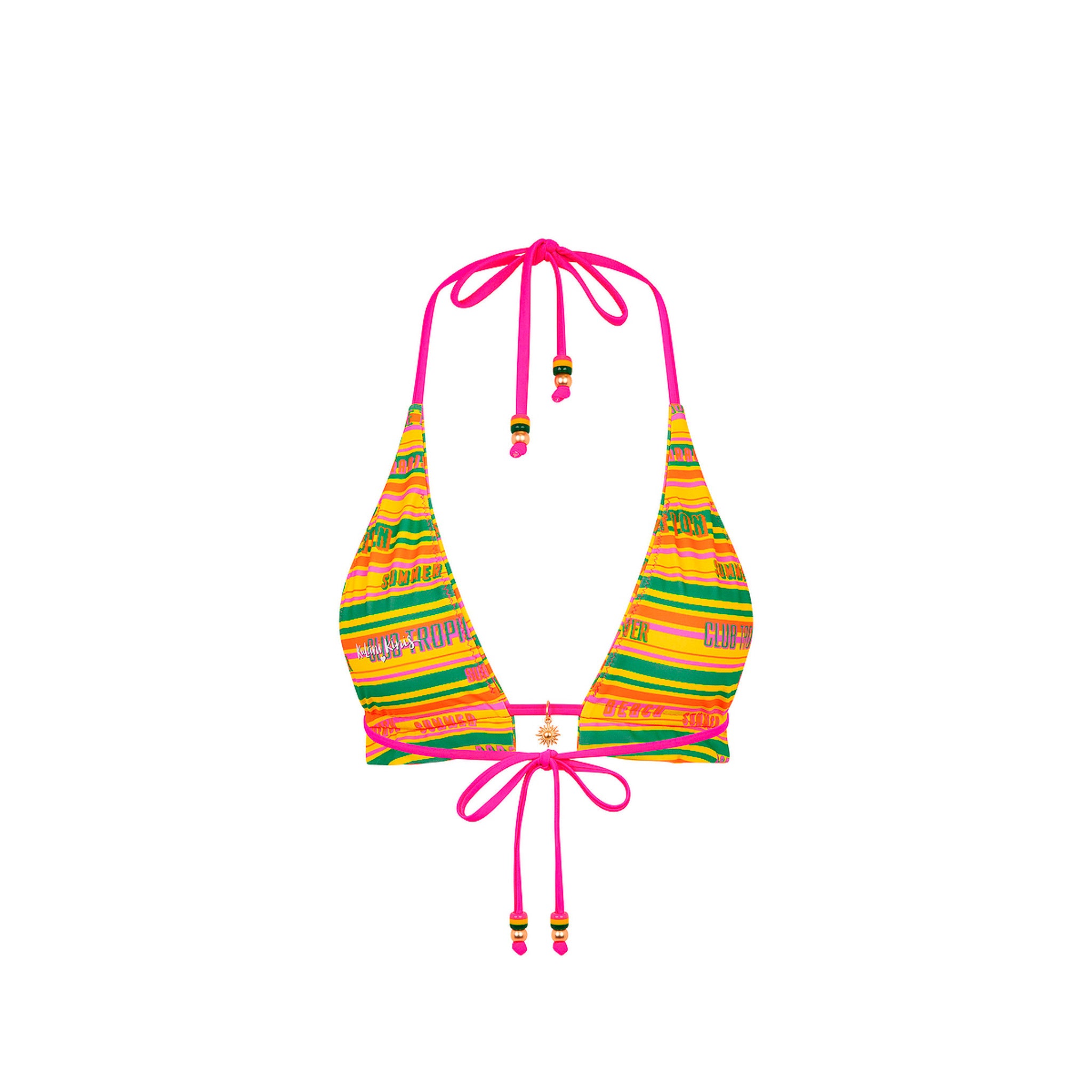 Frill Halter Bralette Bikini Top - Sunshine Lover - Image 8