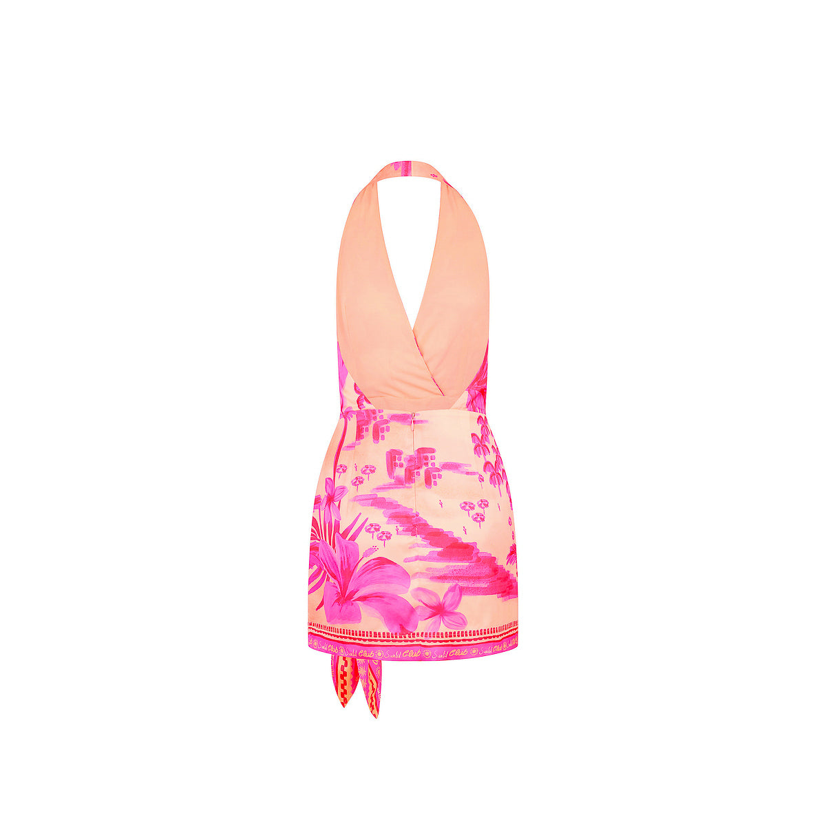 Satin Halter Wrap Mini Dress - Sippin Pretty - Image 10