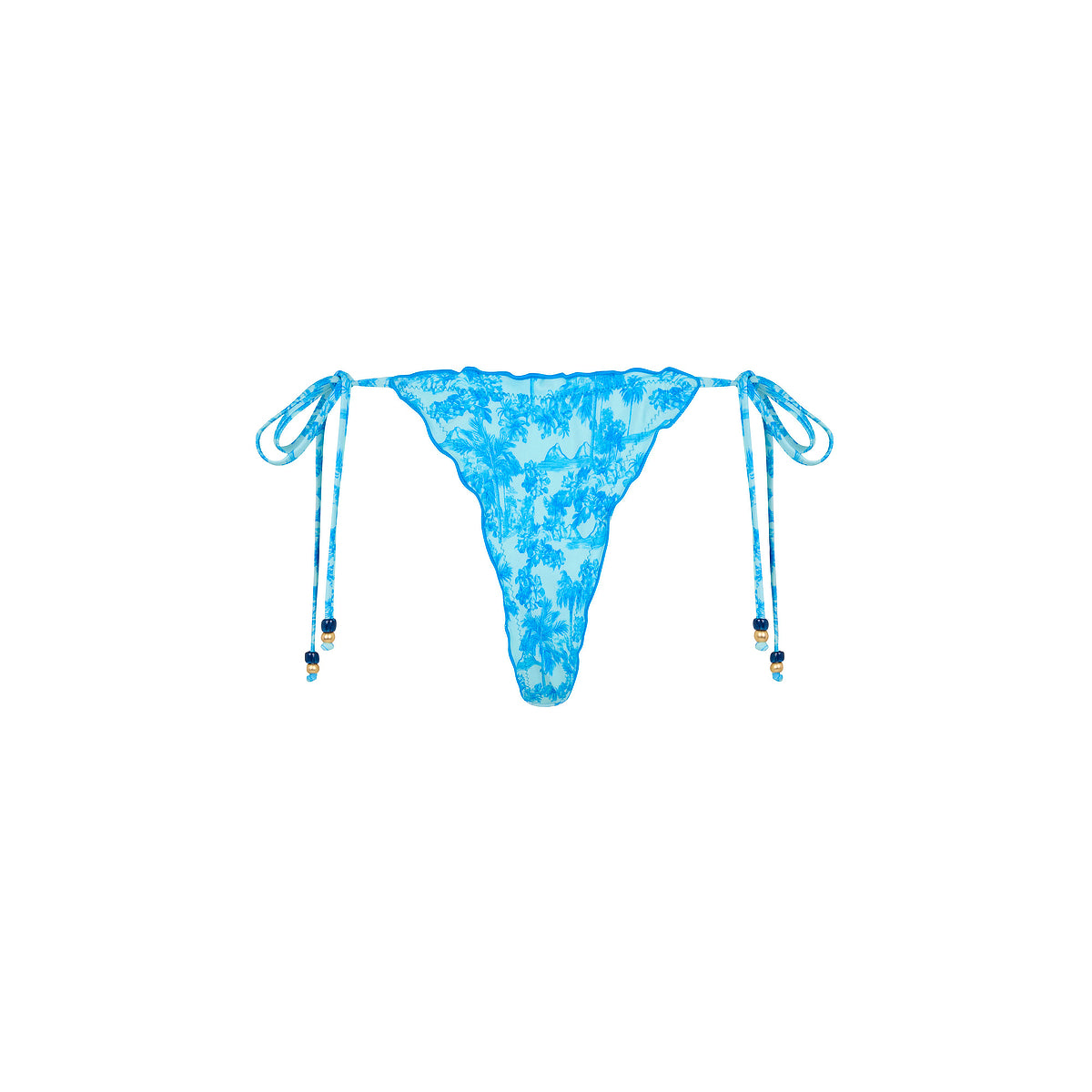 Lettuce Edge Thong Tie Bikini Bottom - Ocean Paradise - Image 9