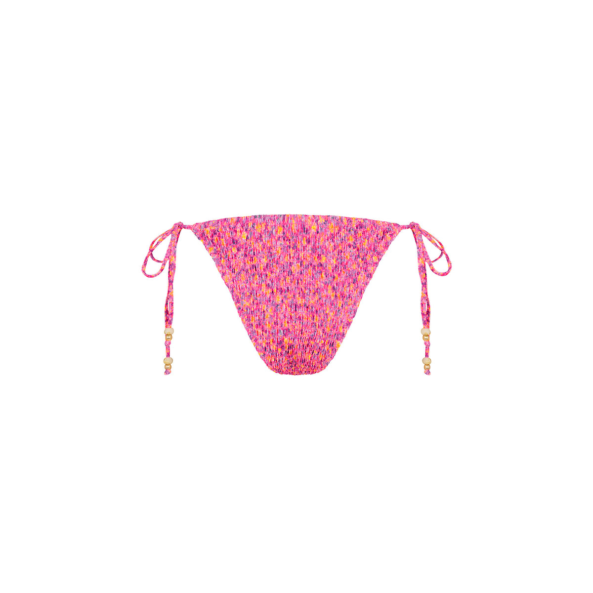 Shirred Dipped Cheeky Tie Bikini Bottom - Gelato Bloom - Image 8
