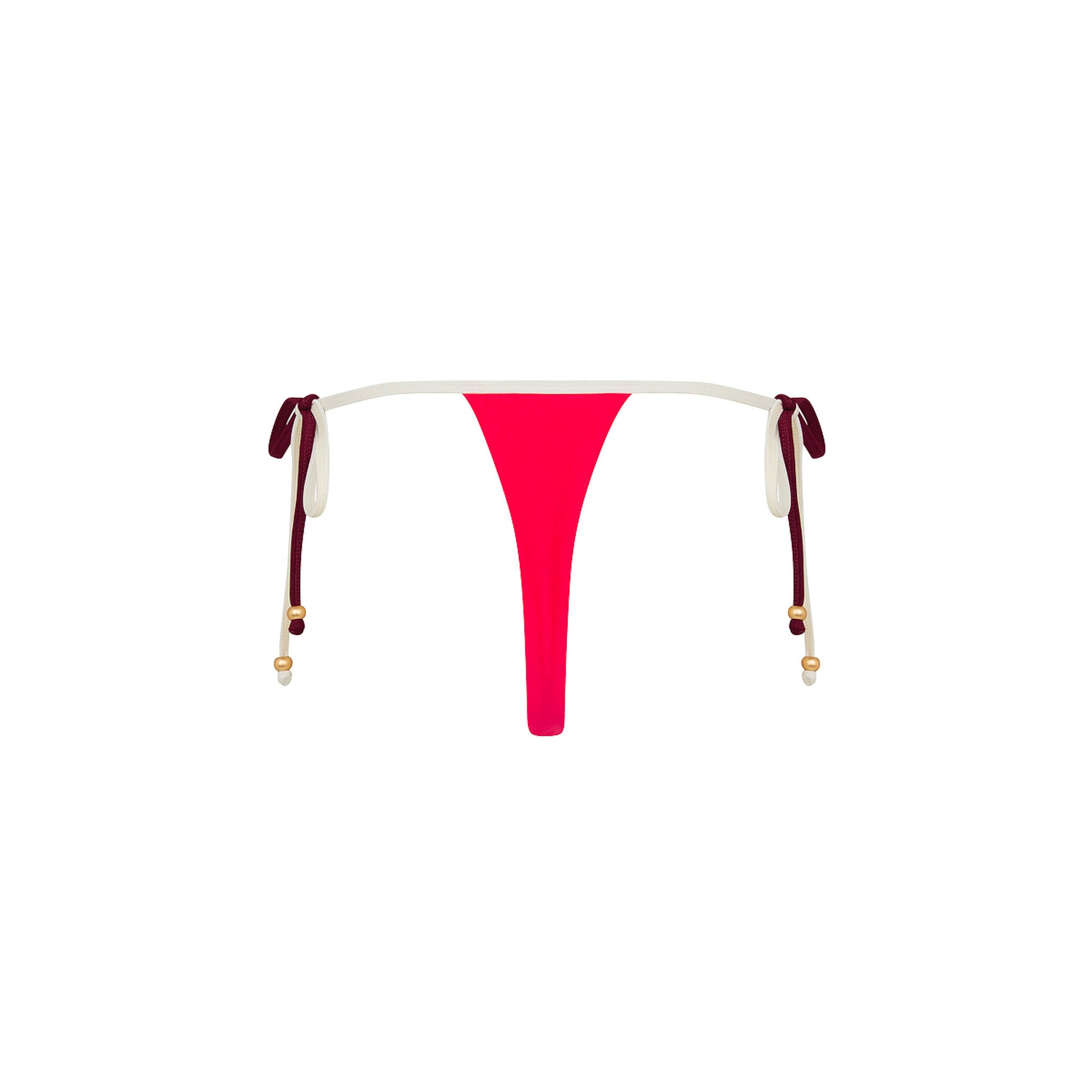 Micro Thong Tie Side Bikini Bottom - Cherry Cola - Image 11