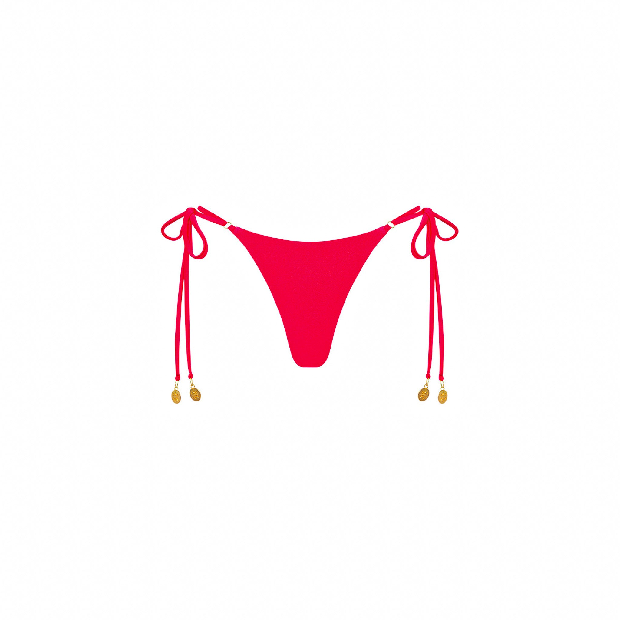 Thong Tie Side Bikini Bottom - Cherry Crush