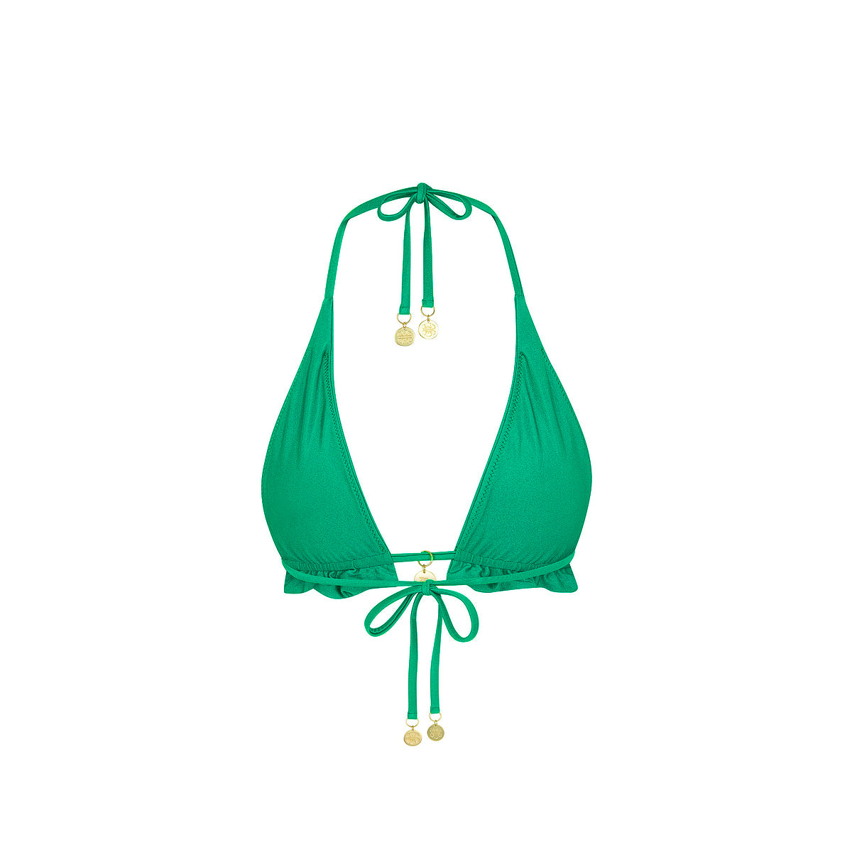 Frill Halter Bralette Bikini Top - Island Lush - Image 11