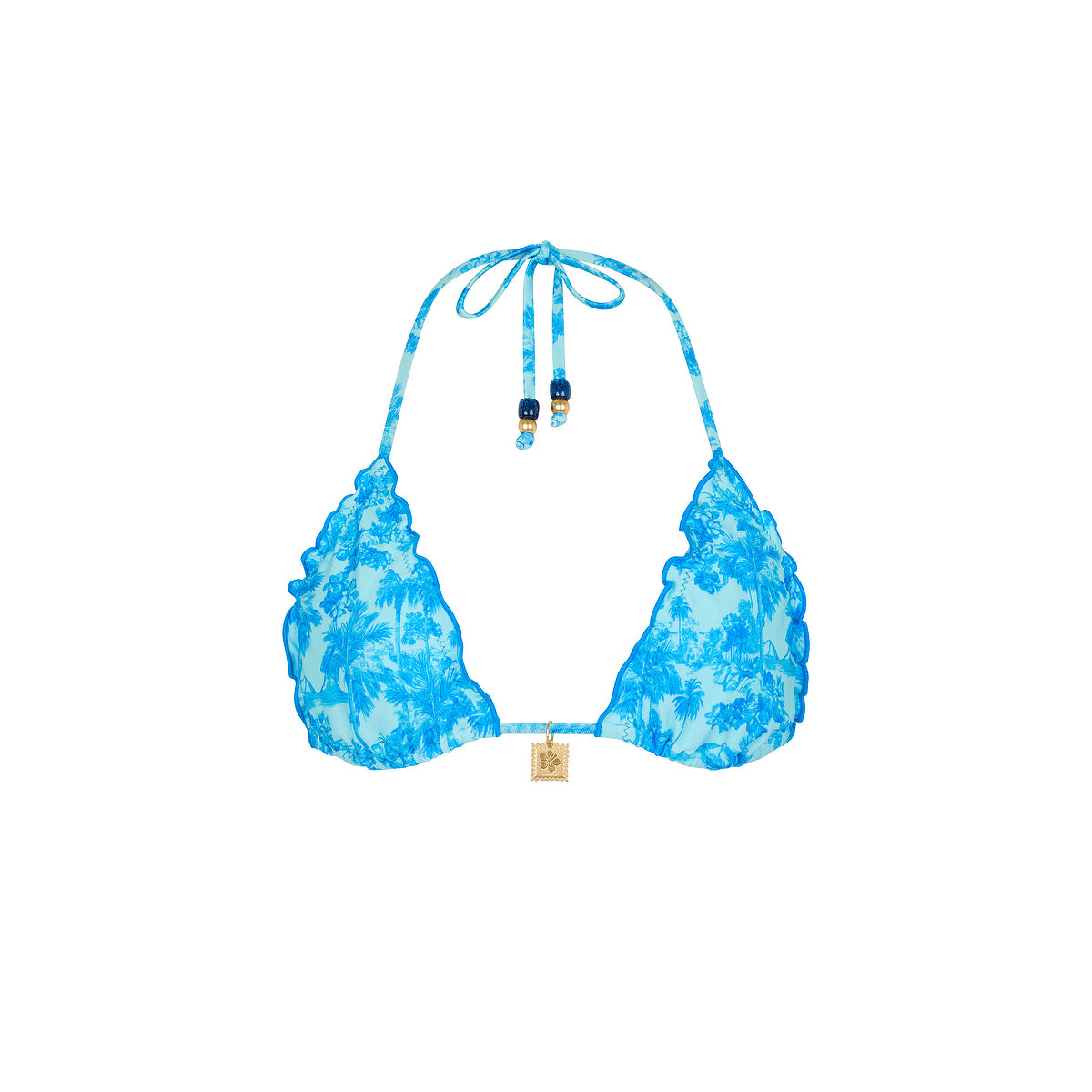 Lettuce Edge Bralette Bikini Top - Ocean Paradise