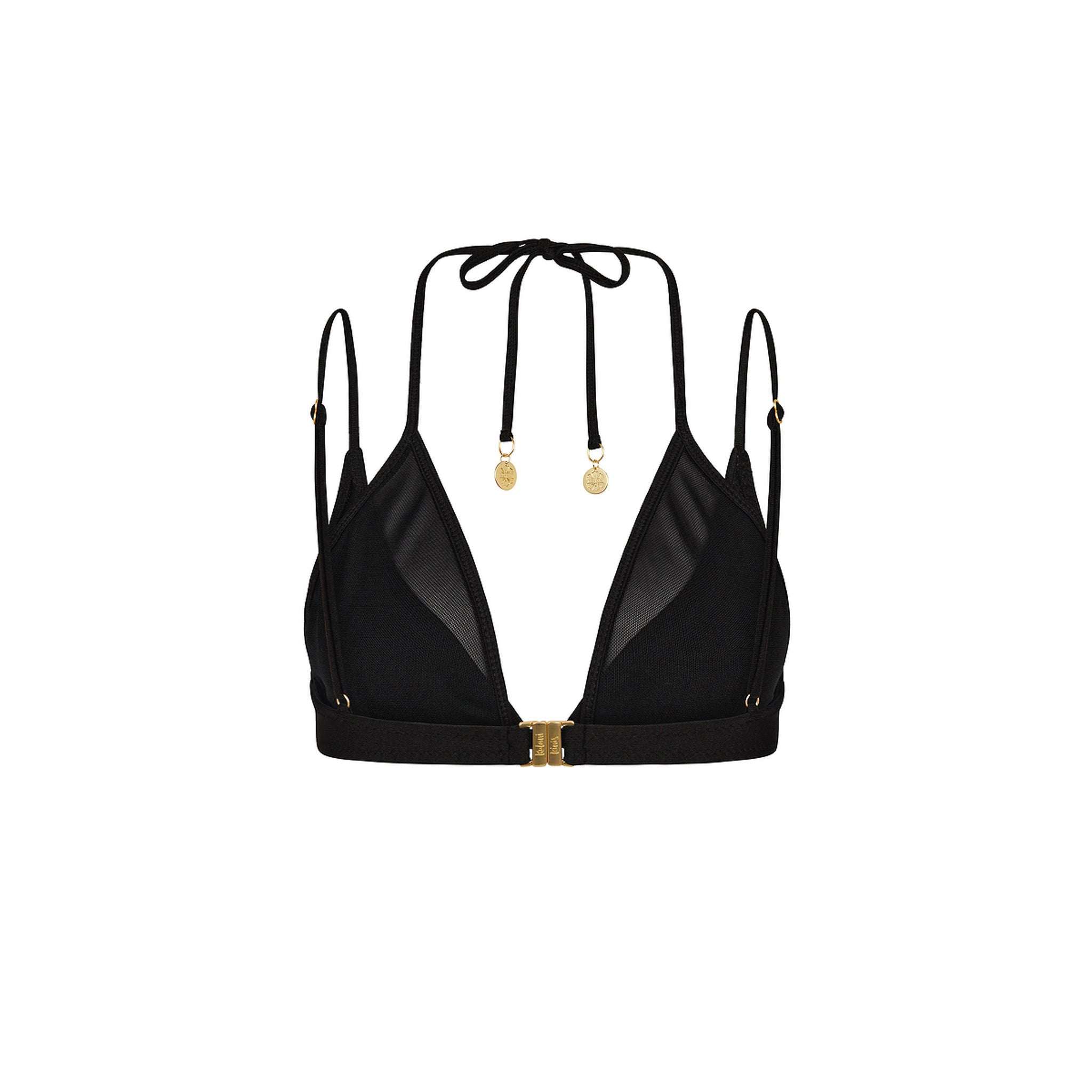 Layered Mesh Underwire Bikini Top - Twilight Black - Image 9