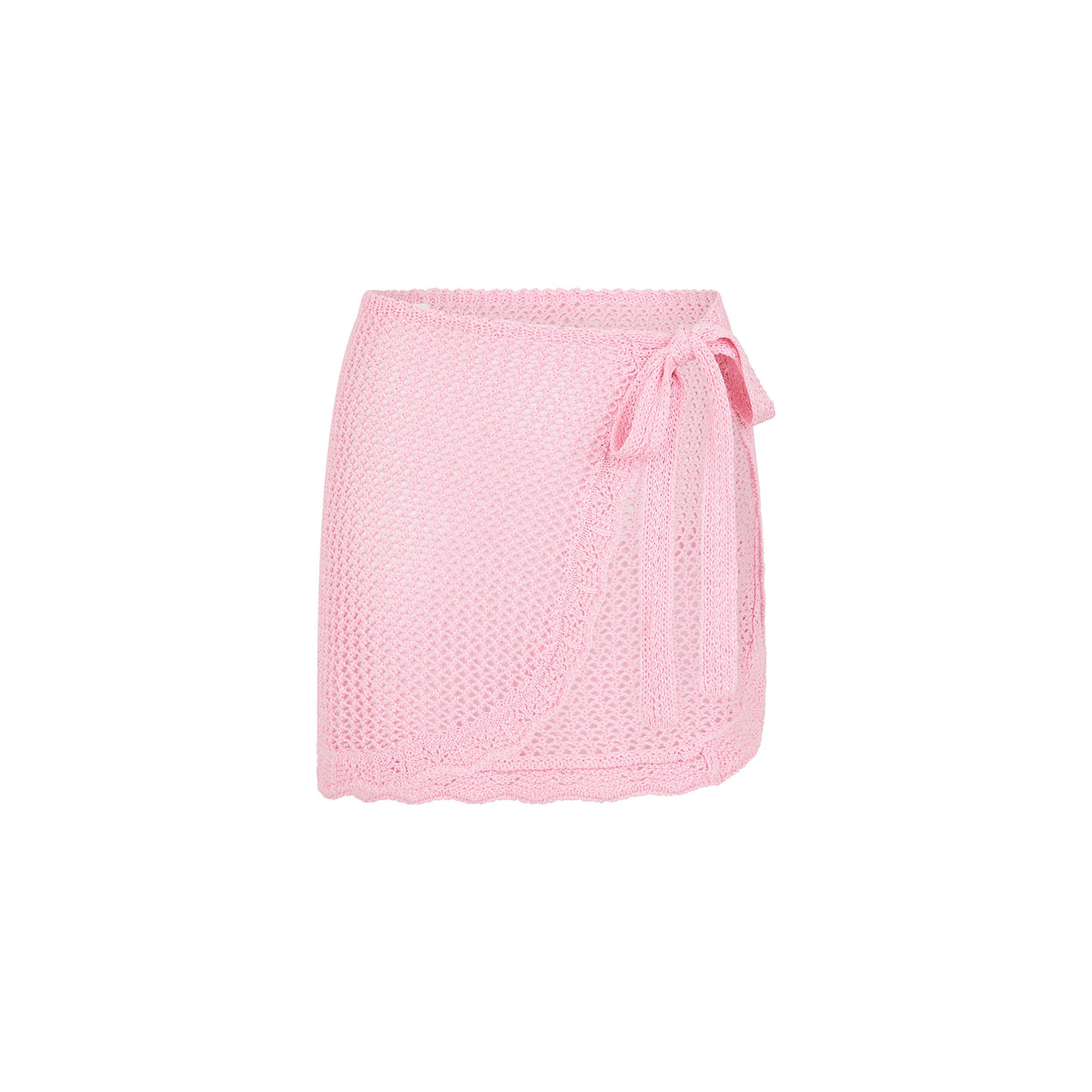 Crochet Knit Mini Sarong - Strawberry Glaze