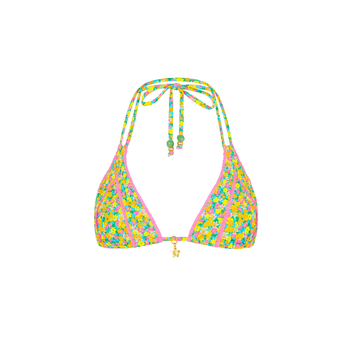 Decorative Panel Halter Bikini Top - Hula Honey