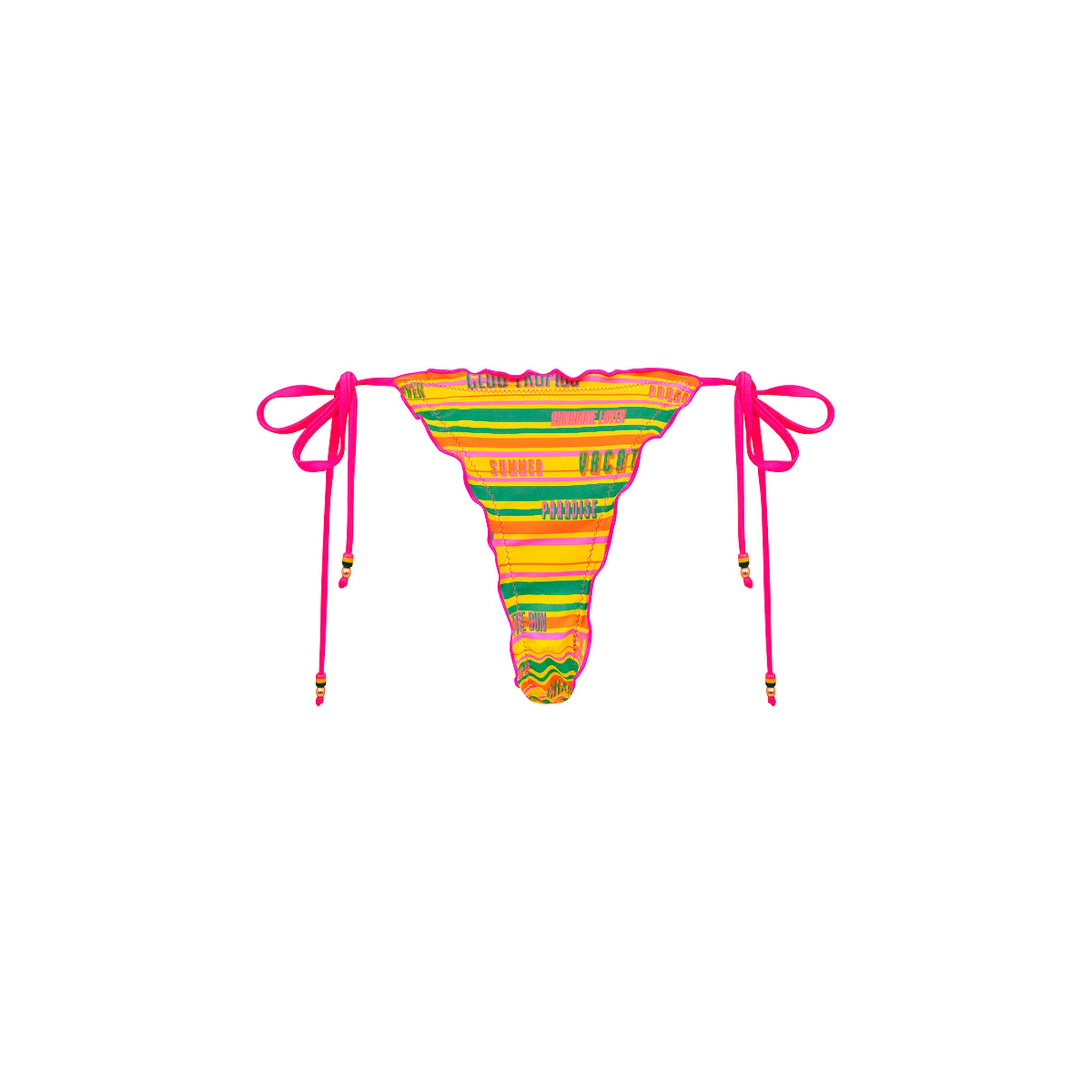 Lettuce Edge Thong Tie Bikini Bottom - Sunshine Lover - Image 10