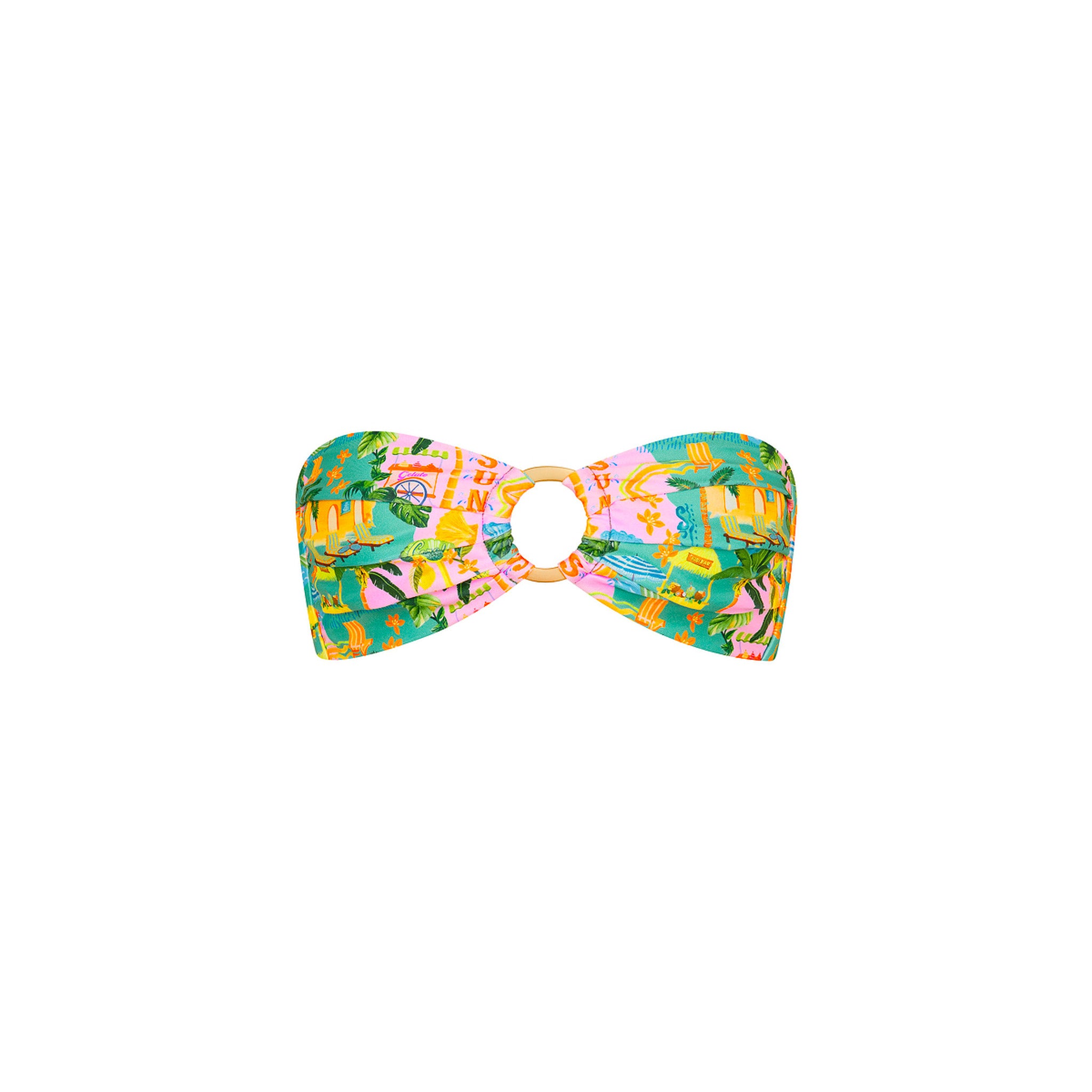 Strapless Bandeau Bikini Top - Sunlit Spritz