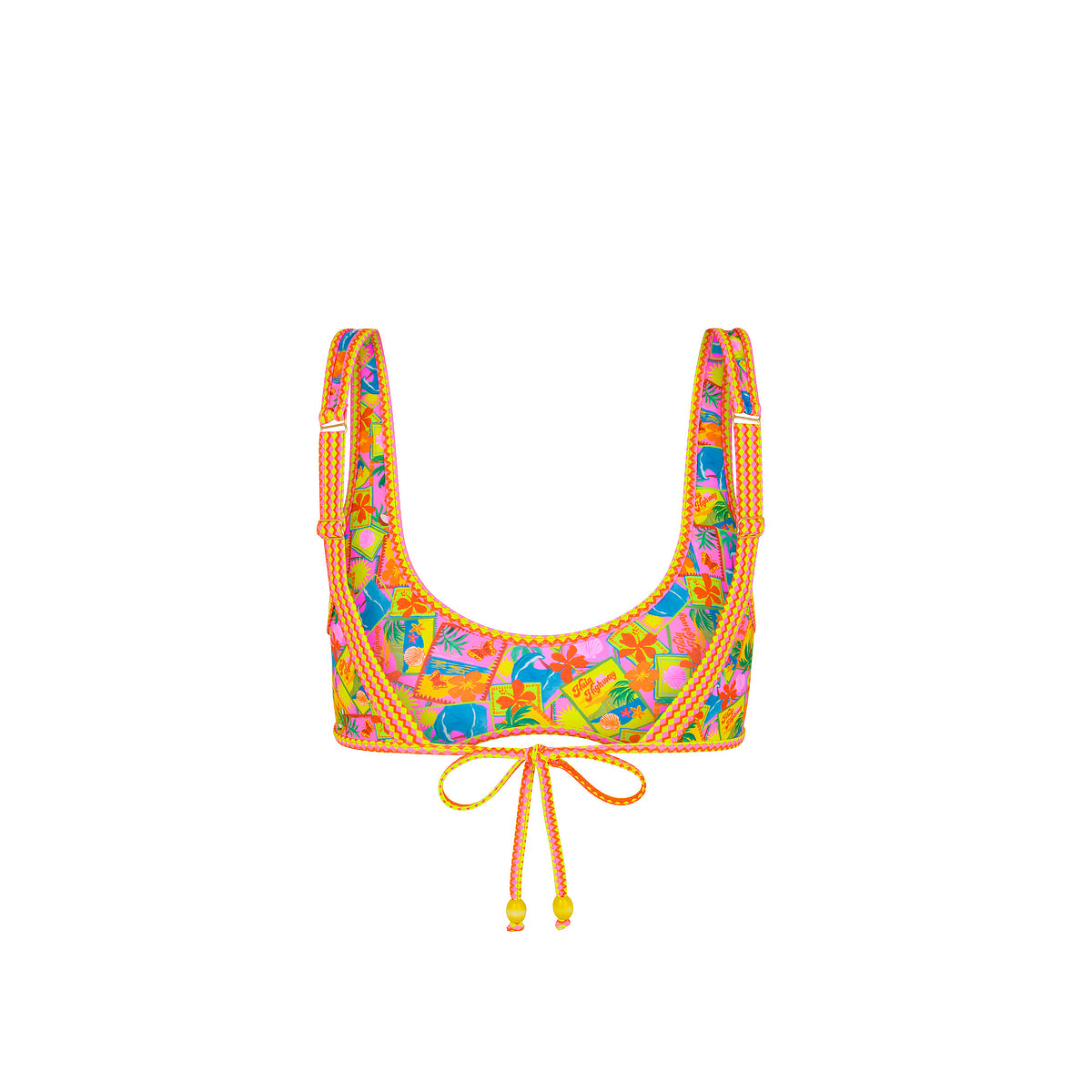 Bind Tie Slim Scoop Bikini Top - Sunshine Snaps - Image 7