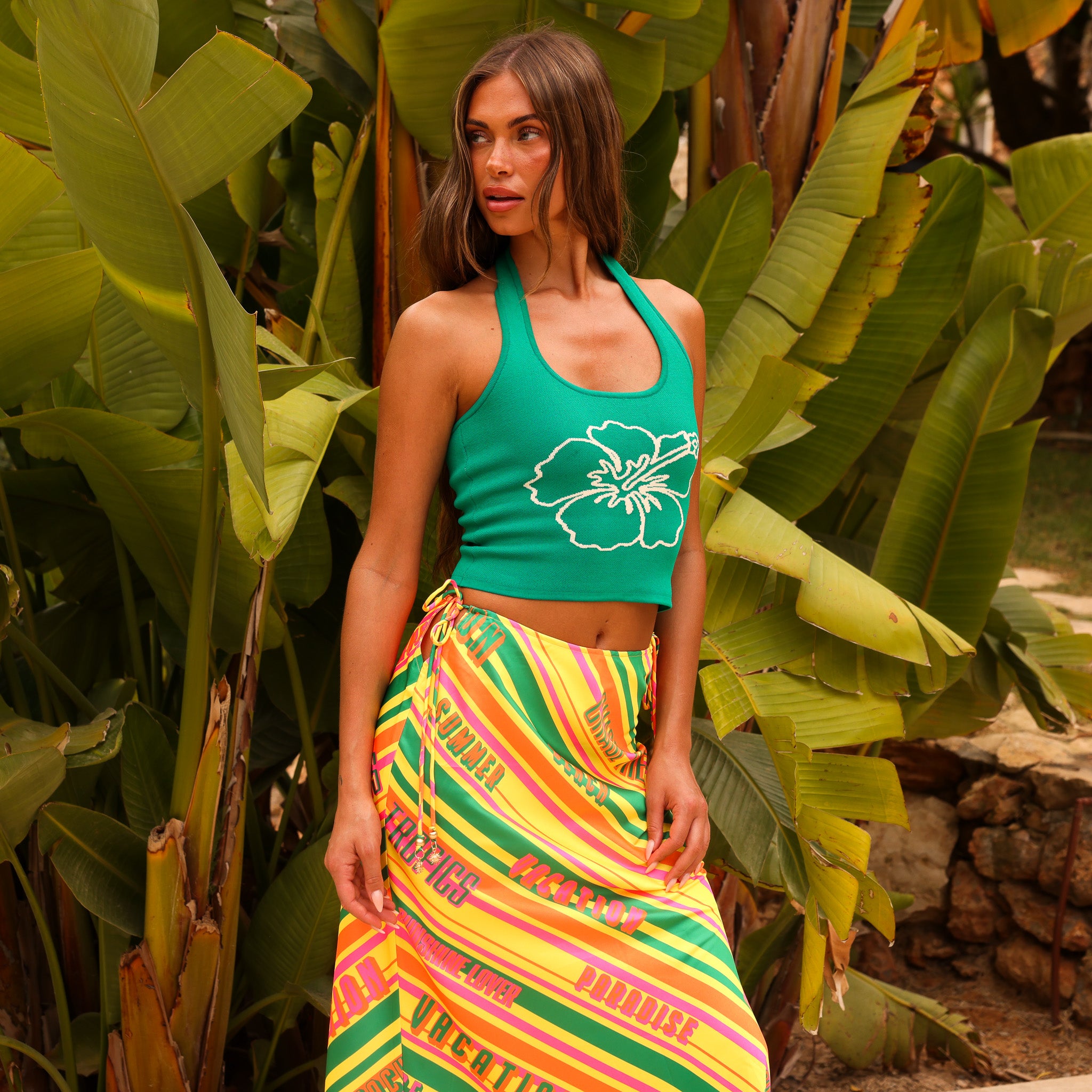 Satin Tie Side Maxi Skirt - Sunshine Lover - Image 8