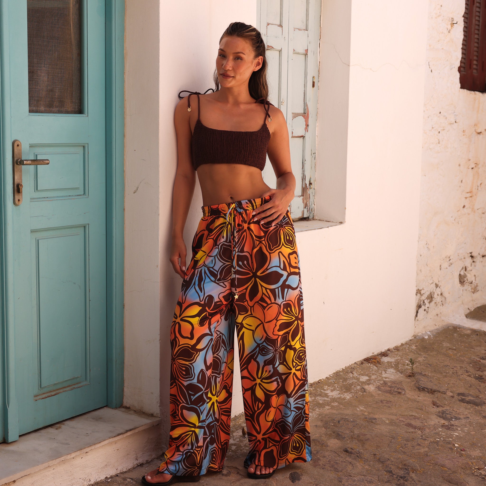Alternative view of Drawstring Resort Pants - Frangipani Fizz