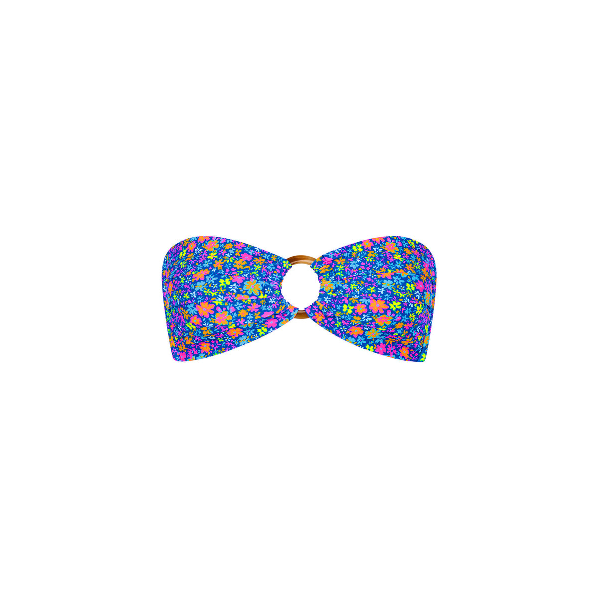 Strapless Bandeau Bikini Top - Electric Bloom