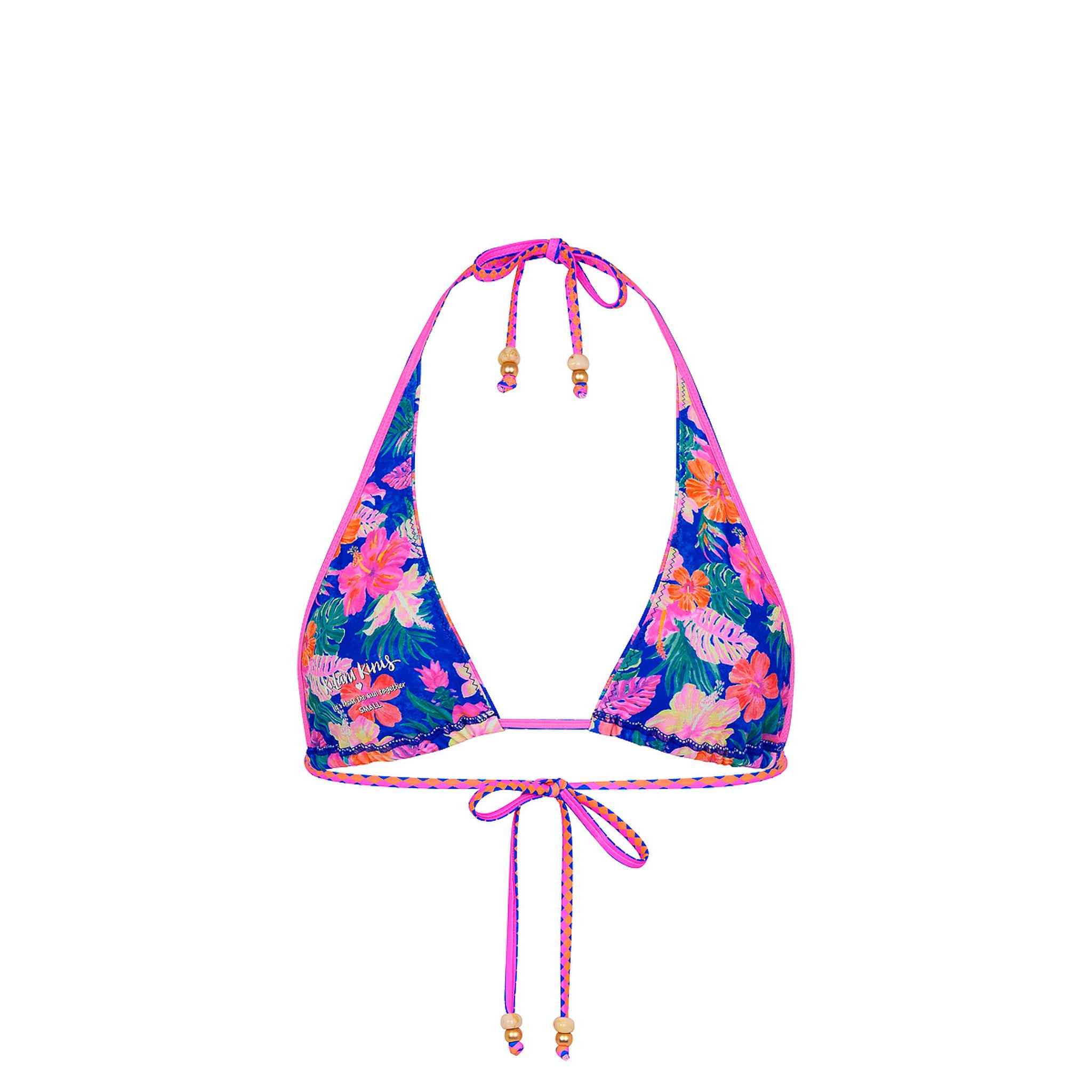 Bind Tie Halter Bikini Top - Electric Palms - Image 12
