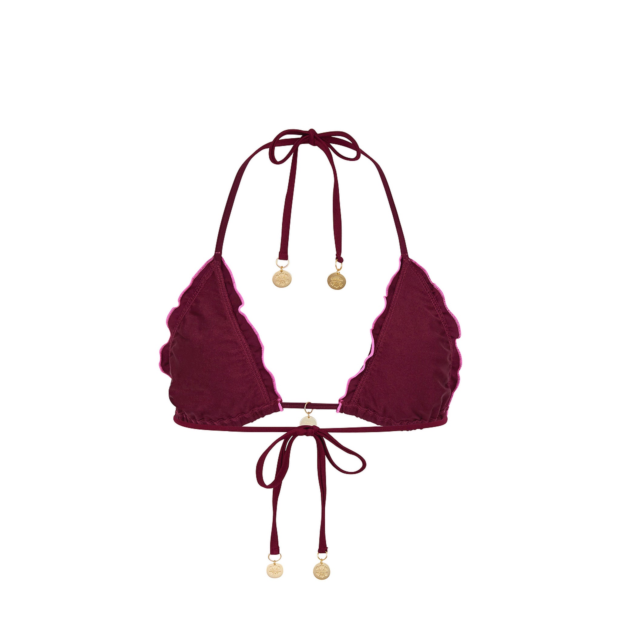 Lettuce Edge Bralette Bikini Top - Sangria Spritz - Image 10