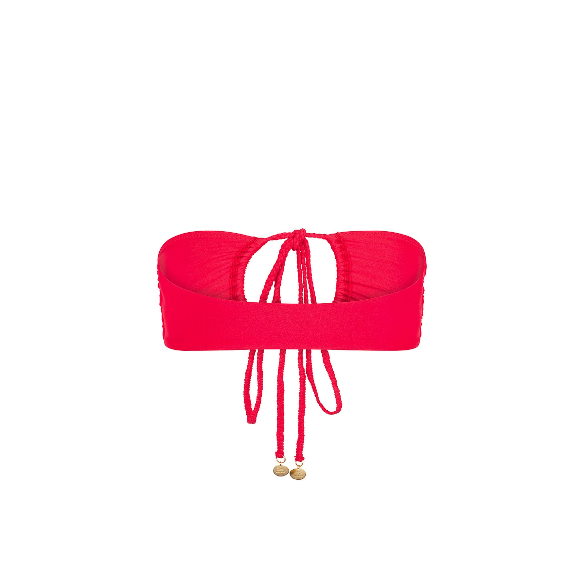 Braided Tie Bandeau Bikini Top - Cherry Crush - Image 9