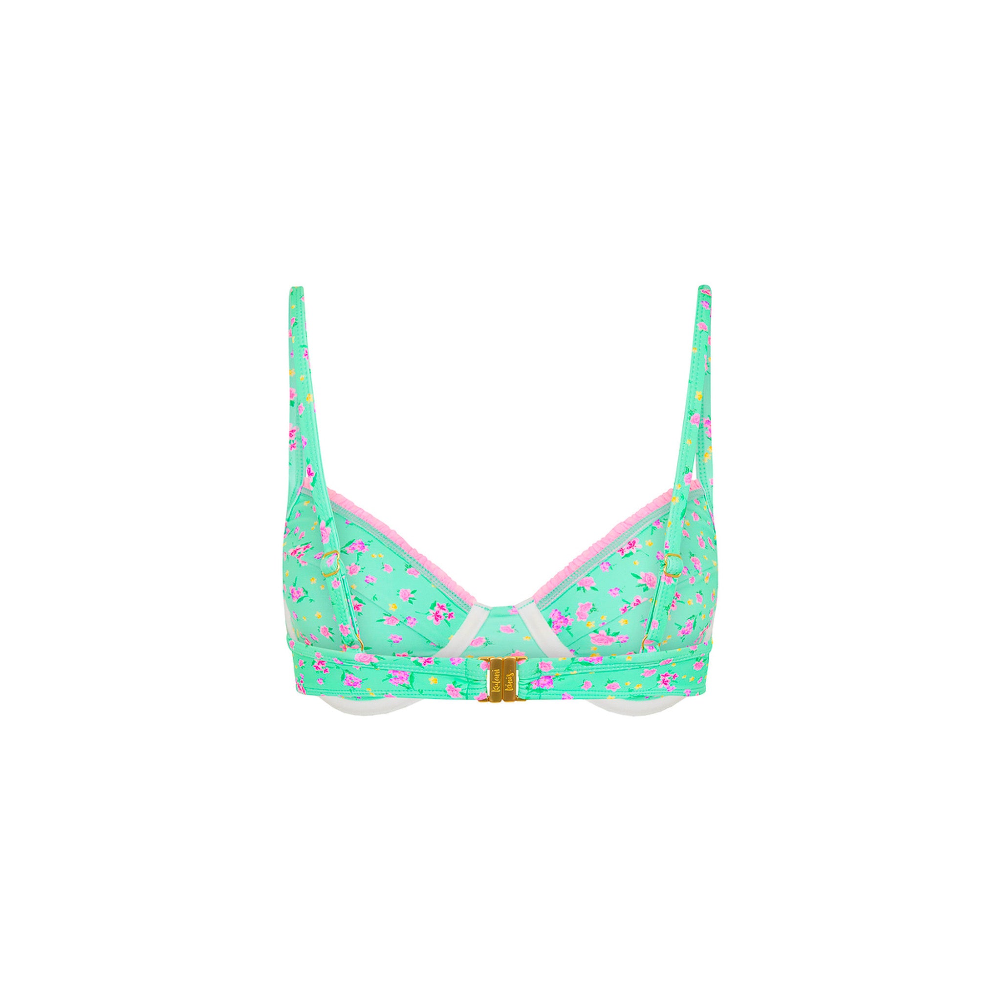 Decorative Ditzy Underwire Bikini Top - Mint Macaron - Image 10