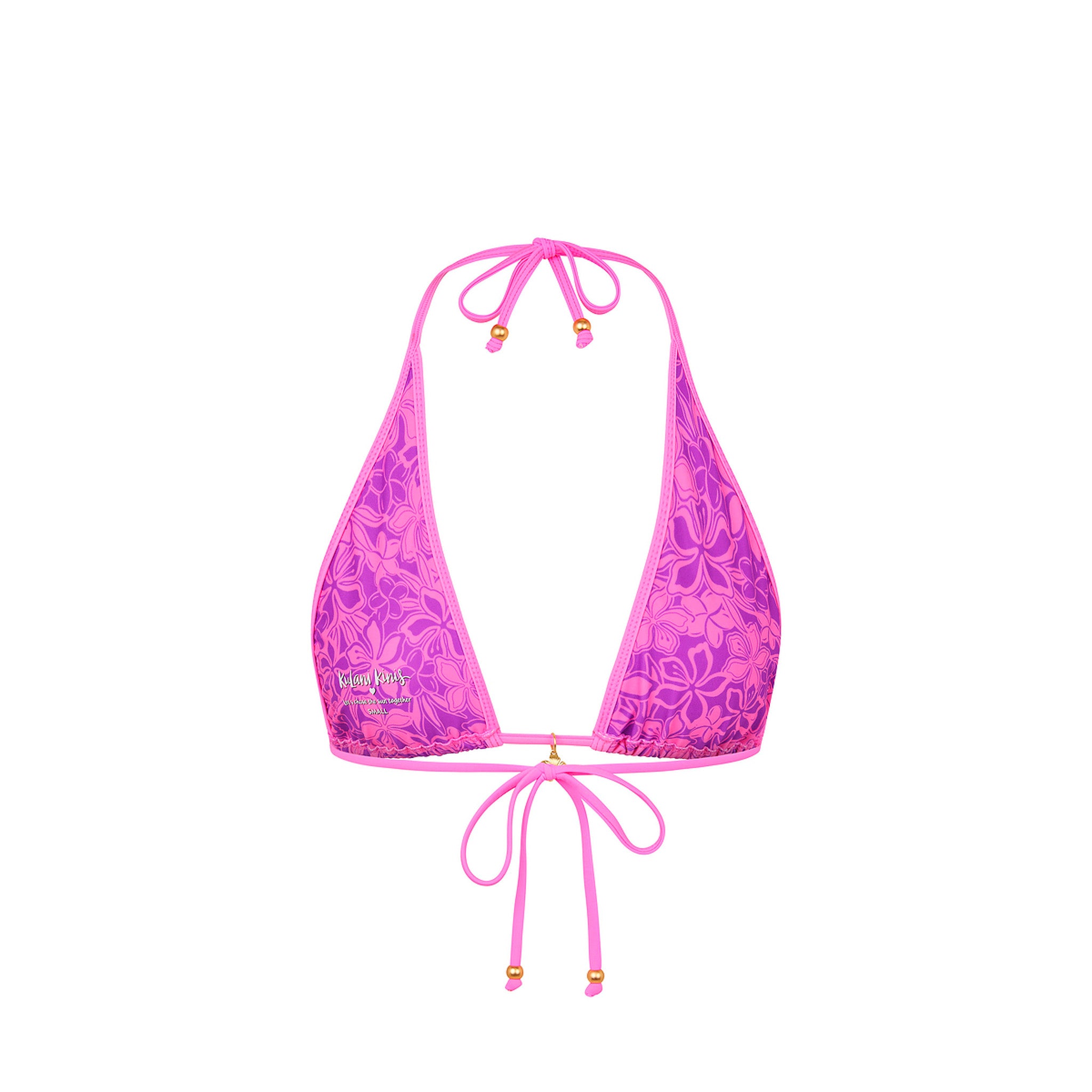 Bind Triangle Halter Bikini Top - Bubble Berry - Image 10