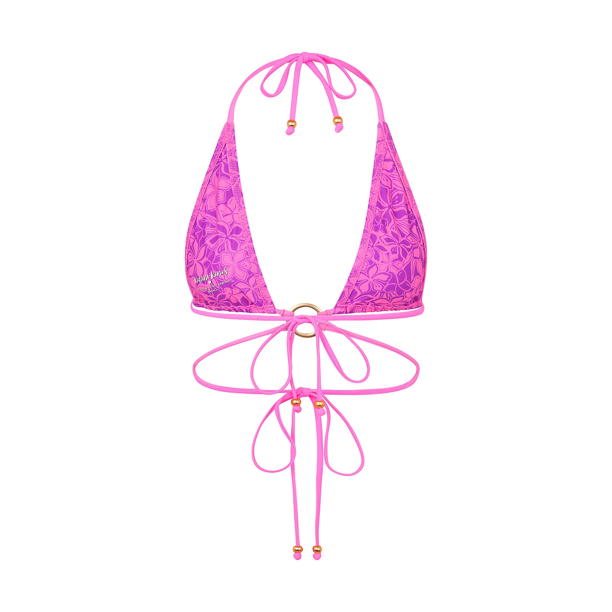 Halo Ring Halter Bikini Top - Bubble Berry - Image 8