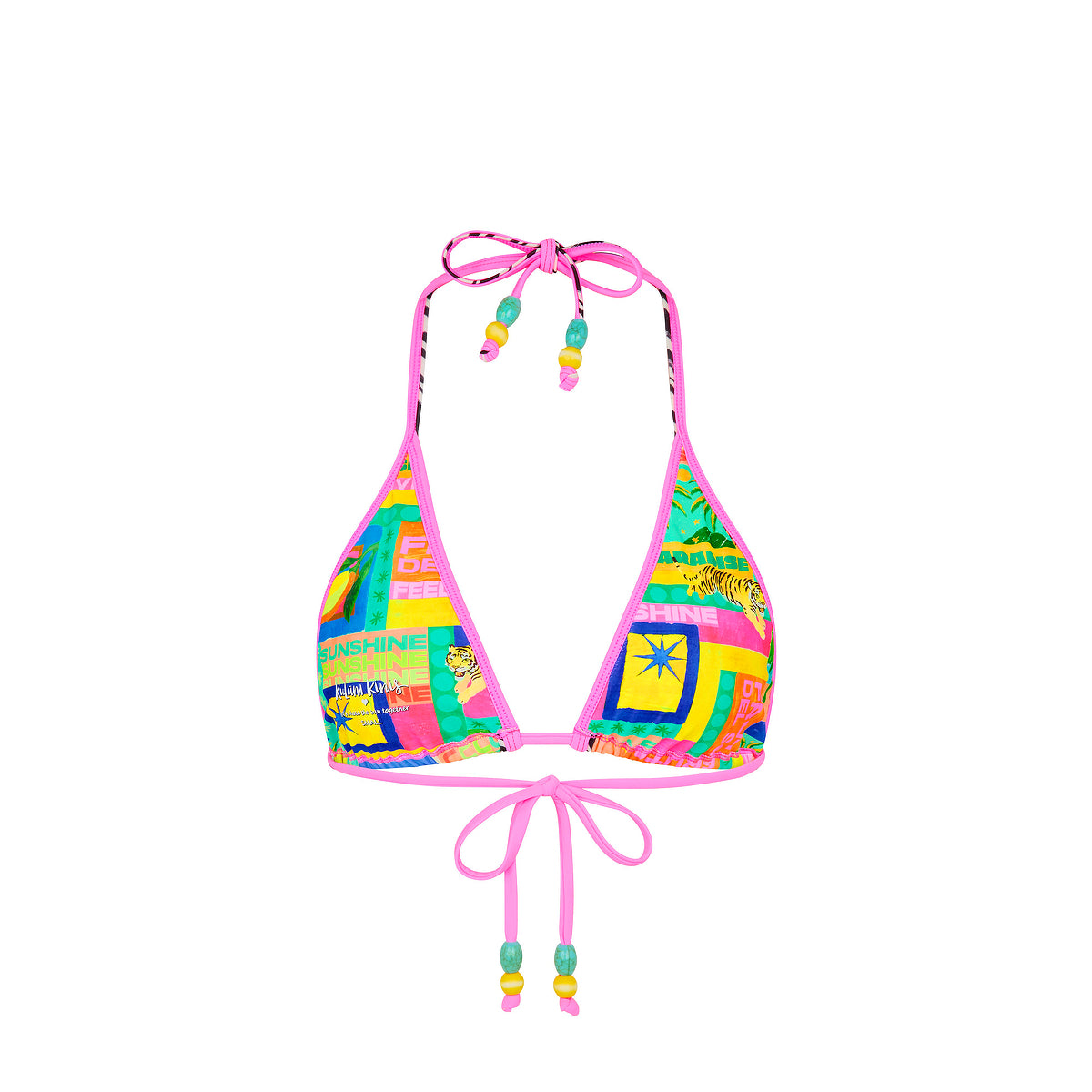 Double Bind Triangle Bikini Top - Sun Honey - Image 10