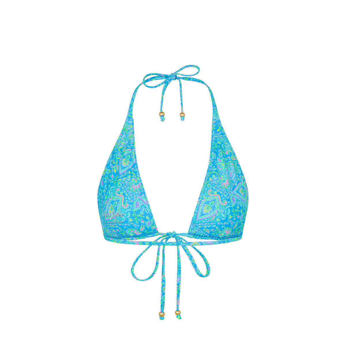 Front Tie Halter Bikini Top - Stargaze - Image 9