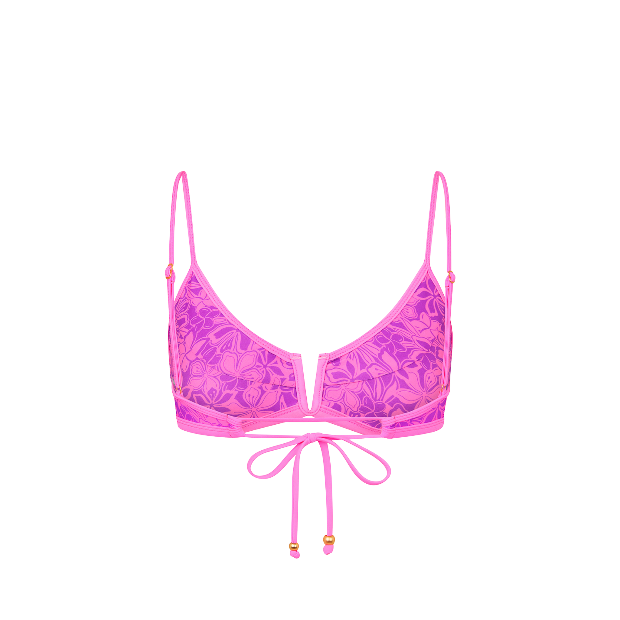 Bind Slim V Crop Bikini Top - Bubble Berry - Image 8