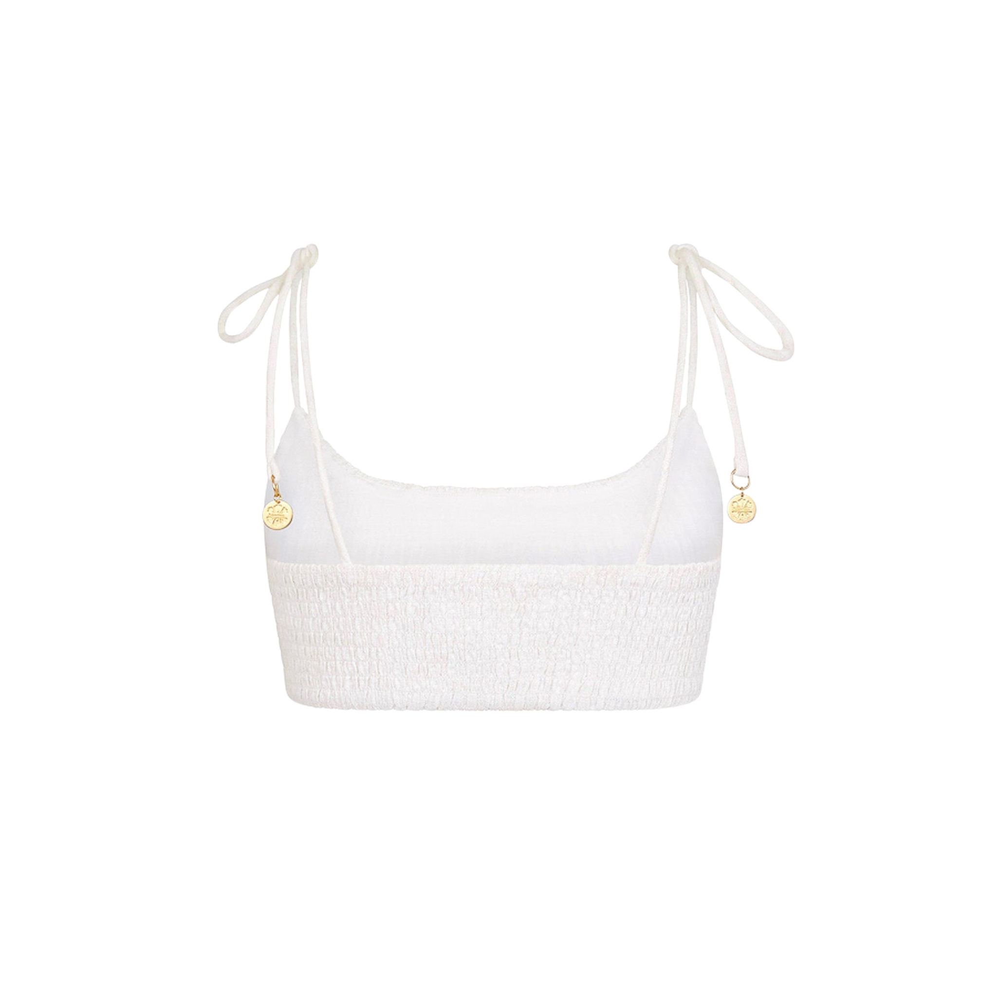 Simple Shirred Tie Crop - Natural White - Image 12